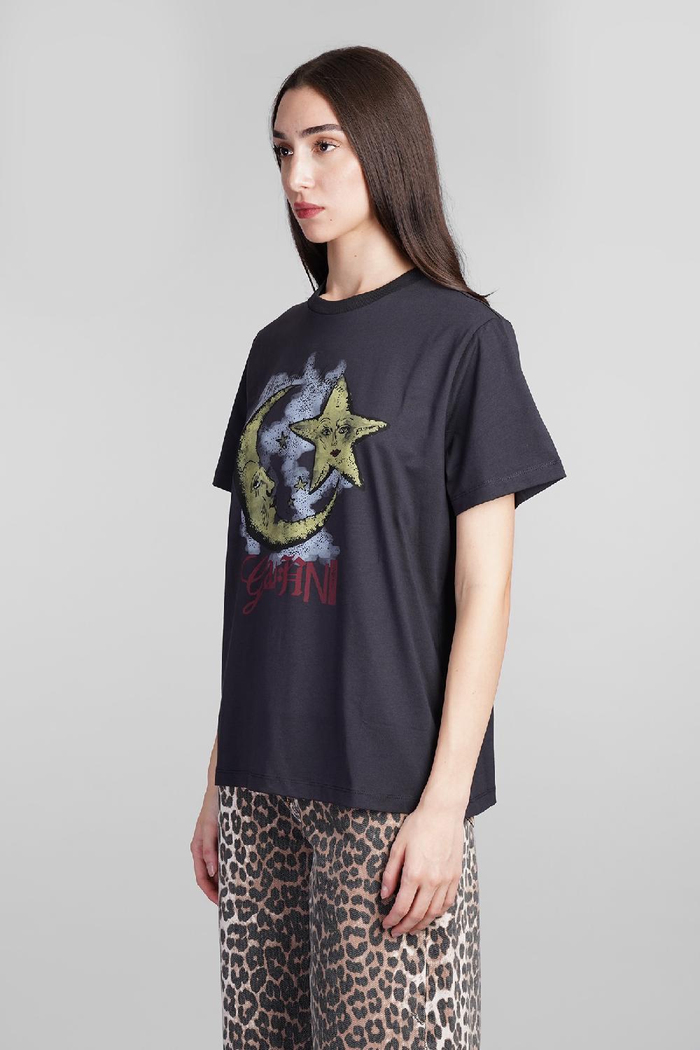 Deliberti Ganni T-shirt in cotone nero cod. 409916 - Deliberti The Luxury Shopping Online Outlet