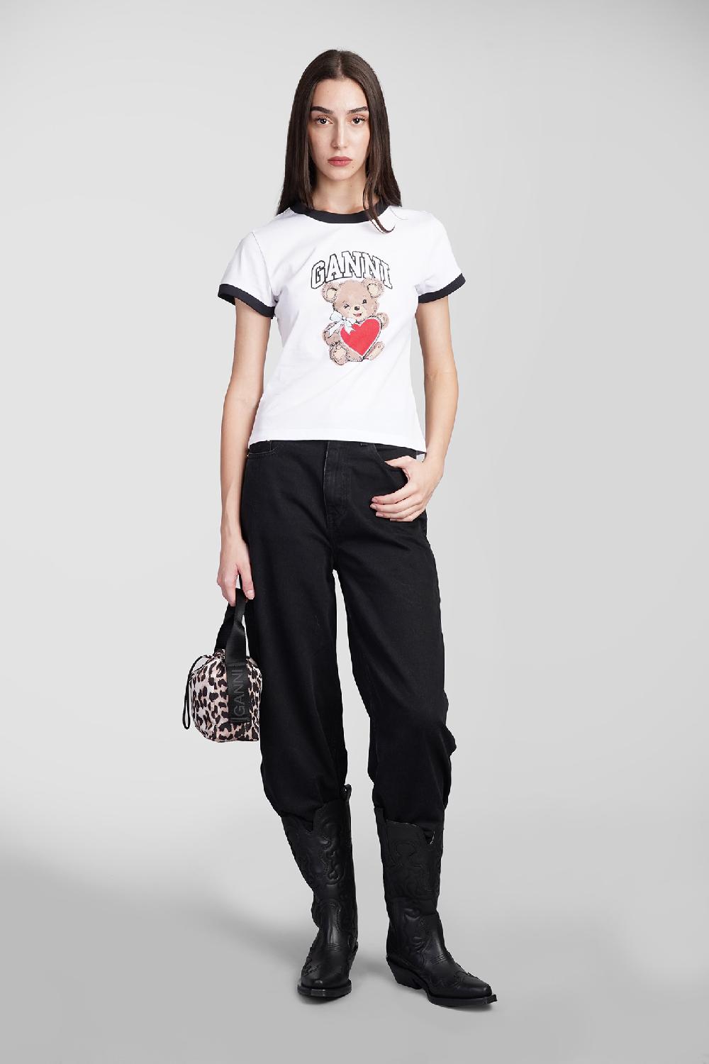 Deliberti Ganni T-shirt in cotone bianco cod. 409917 - Deliberti The Luxury Shopping Offerte esclusive