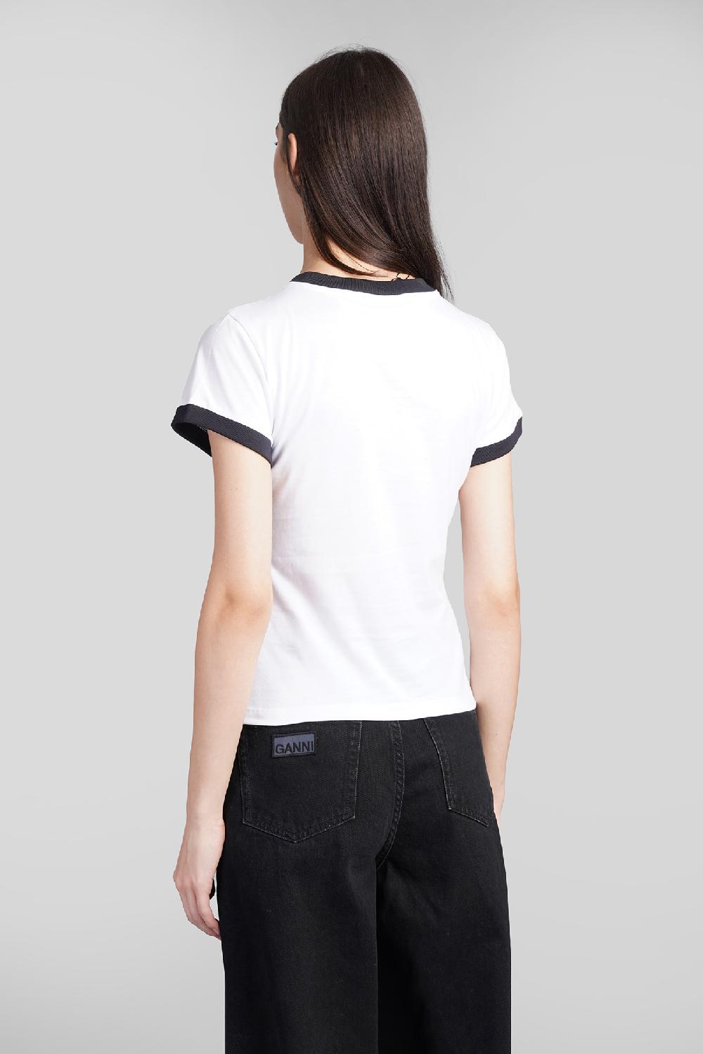 Deliberti Ganni T-shirt in cotone bianco cod. 409917 - Deliberti The Luxury Shopping Offerte esclusive