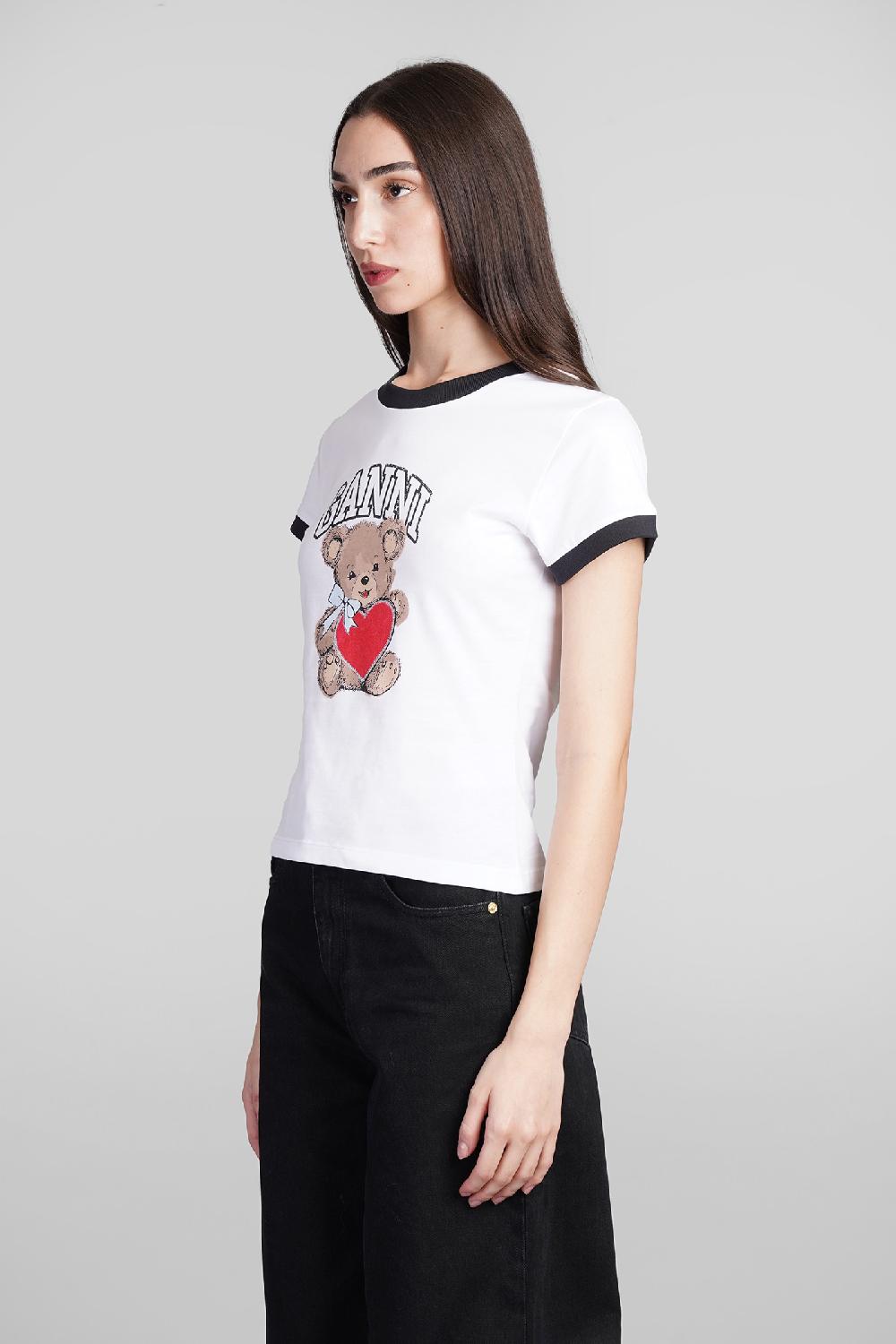 Deliberti Ganni T-shirt in cotone bianco cod. 409917 - Deliberti The Luxury Shopping Offerte esclusive