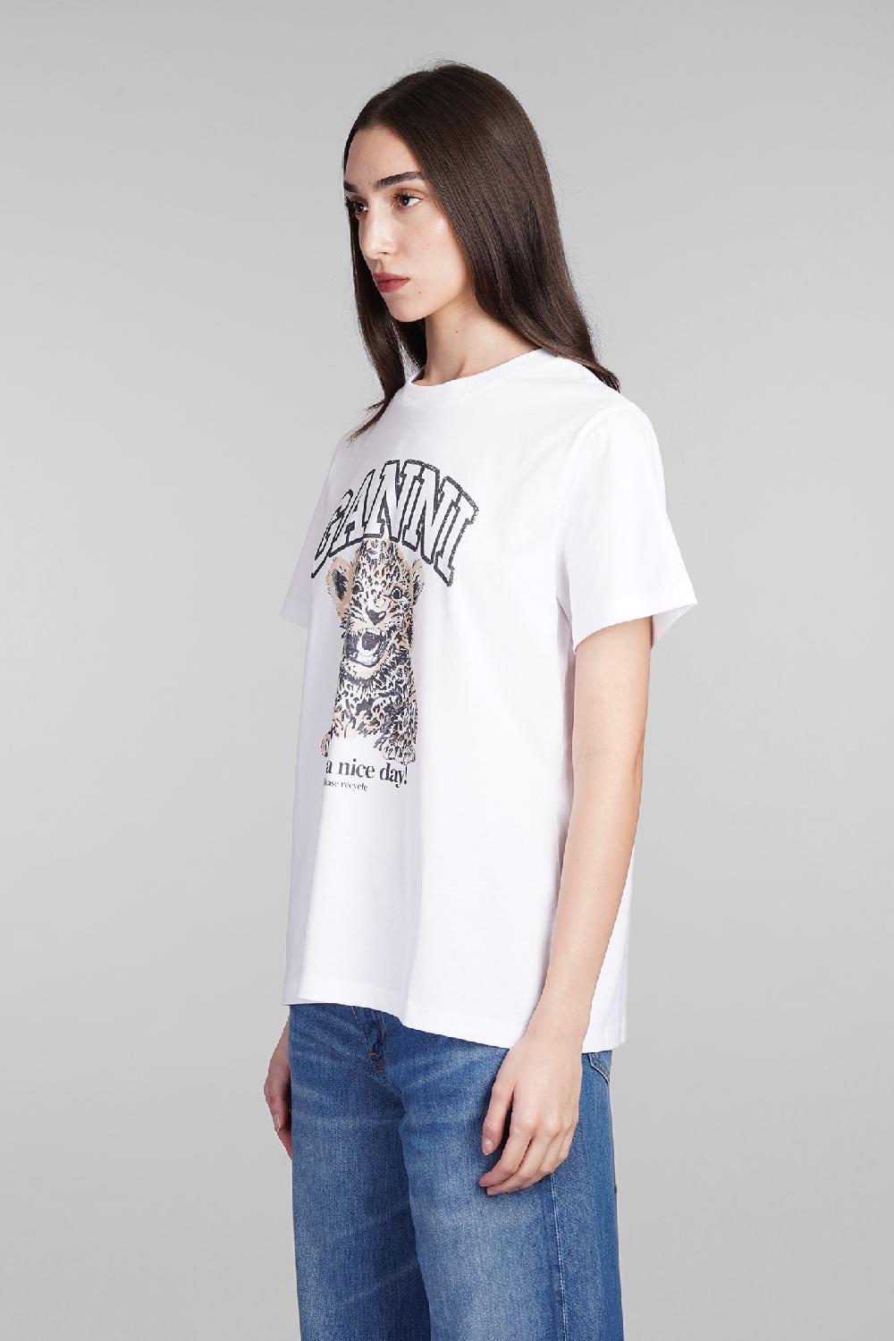 Deliberti Ganni T-shirt in cotone bianco cod. 409918 - Deliberti The Luxury Shopping Nuovi prodotti