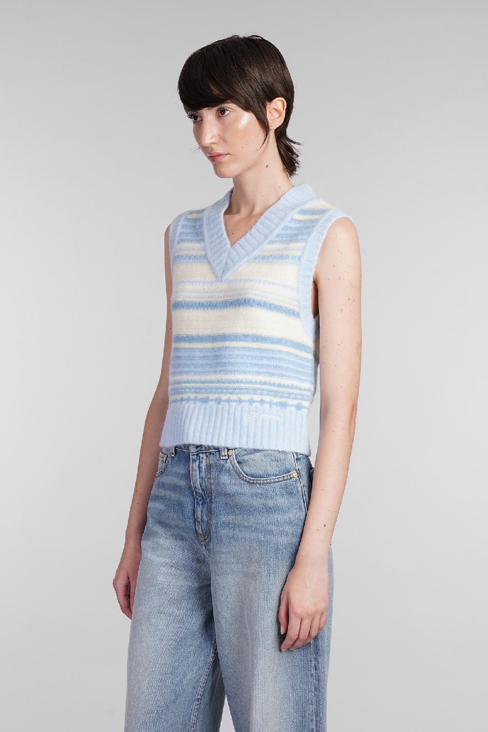 Deliberti Ganni Gilet in lana celeste cod. 403442 - Deliberti The Luxury Shopping Sconti VIP