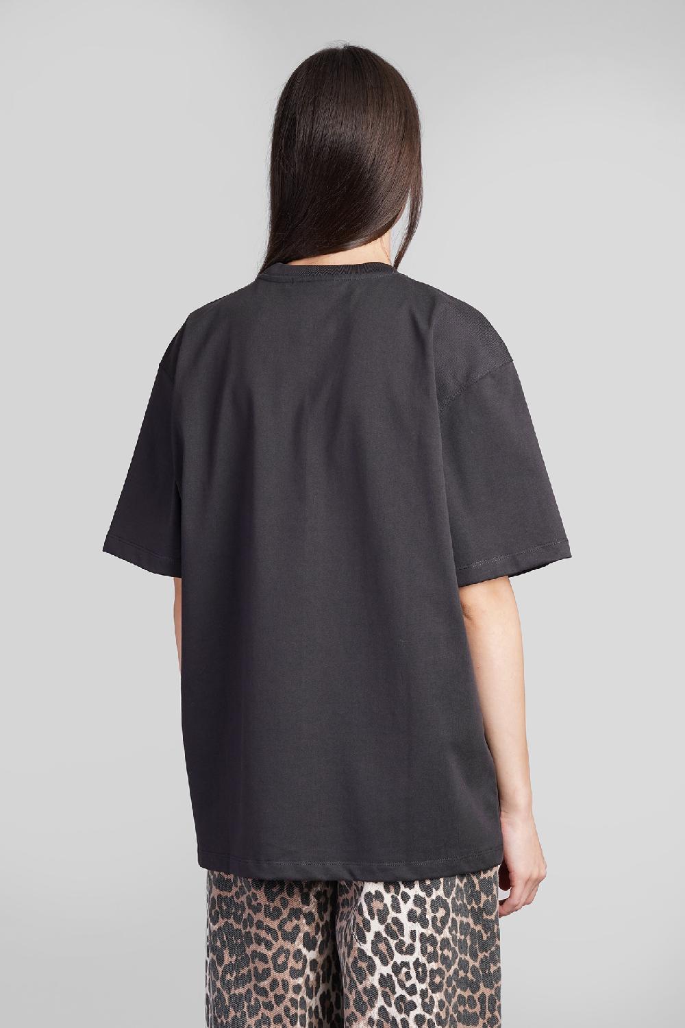 Deliberti Ganni T-shirt in cotone nero cod. 409921 - Deliberti The Luxury Shopping Super Saving Price