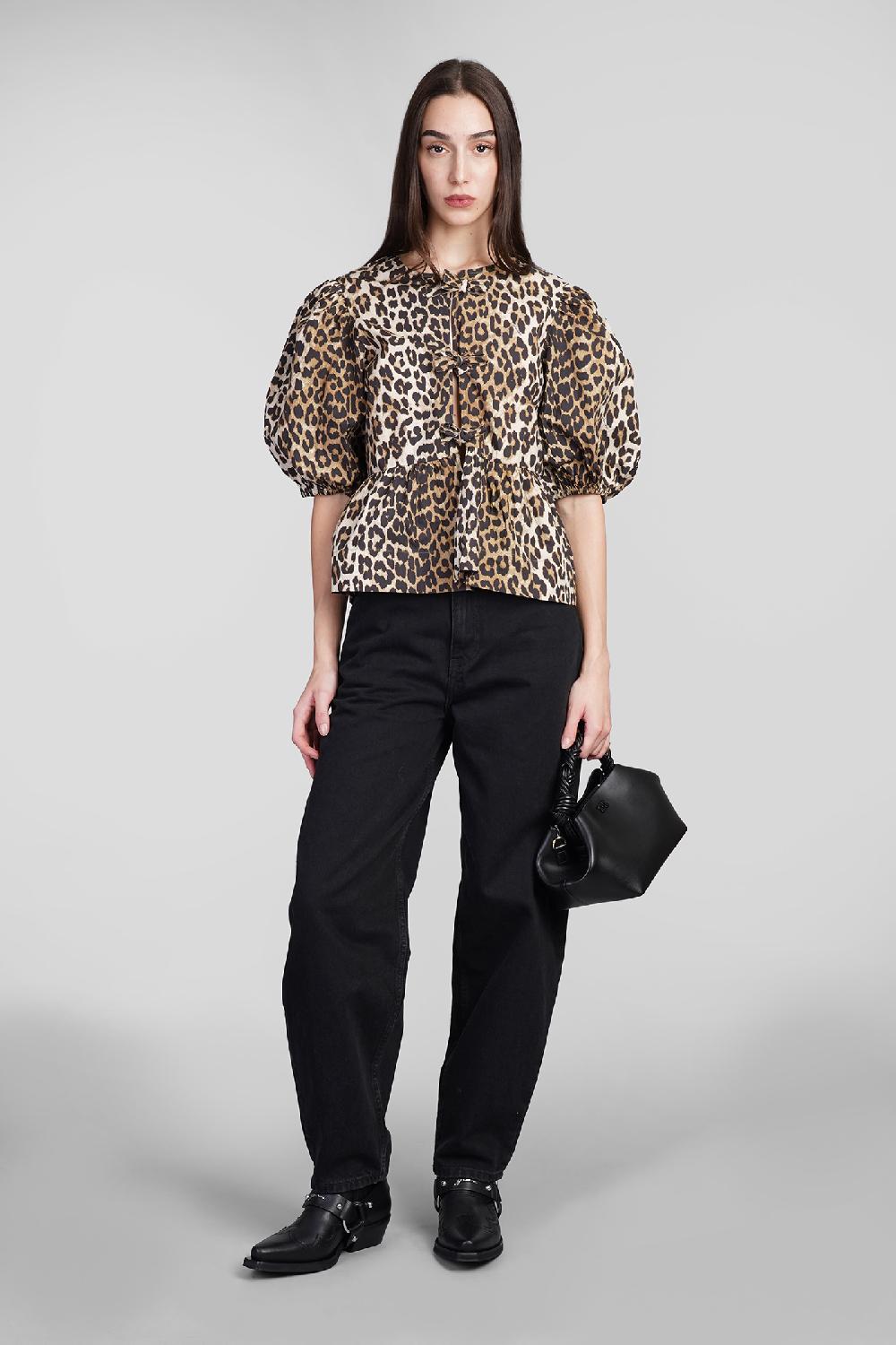 Deliberti Ganni Blusa in cotone animalier cod. 409931 - Deliberti The Luxury Shopping Fino al 50% di sconto