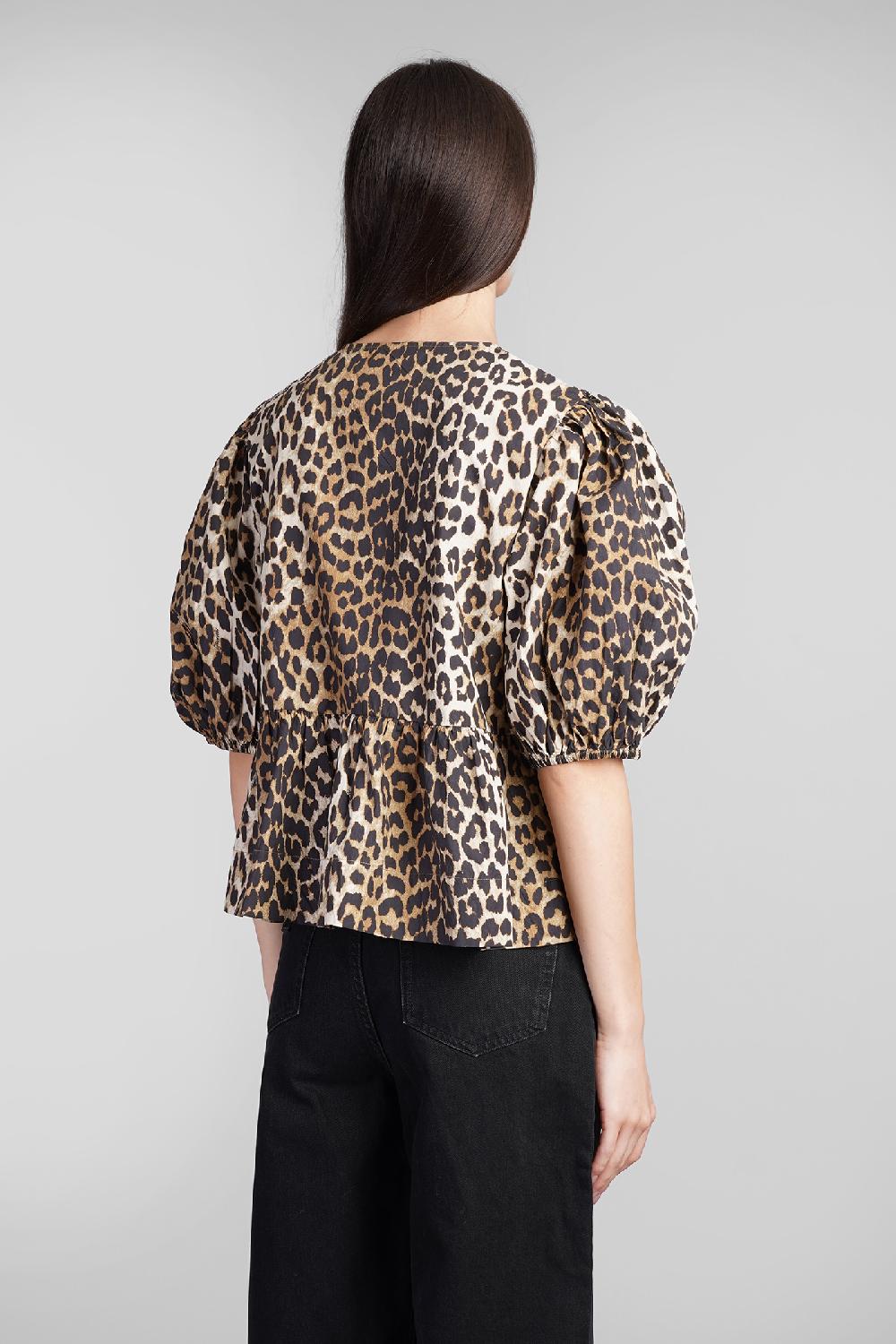 Deliberti Ganni Blusa in cotone animalier cod. 409931 - Deliberti The Luxury Shopping Fino al 50% di sconto