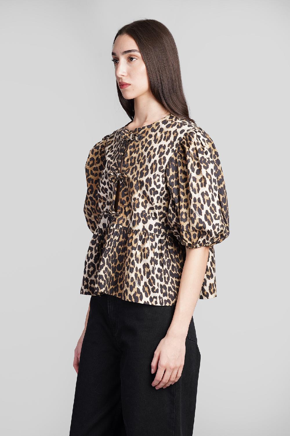 Deliberti Ganni Blusa in cotone animalier cod. 409931 - Deliberti The Luxury Shopping Fino al 50% di sconto