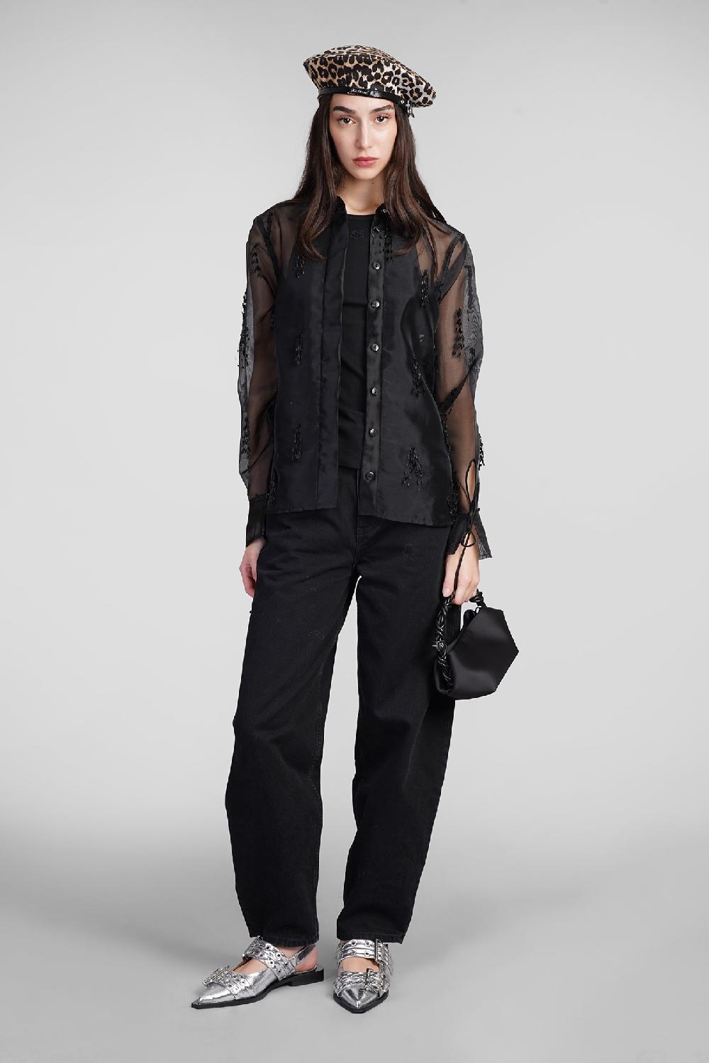 Deliberti Ganni Camicia in poliestere nero cod. 409933 - Deliberti The Luxury Shopping Offerta speciale della fabbrica