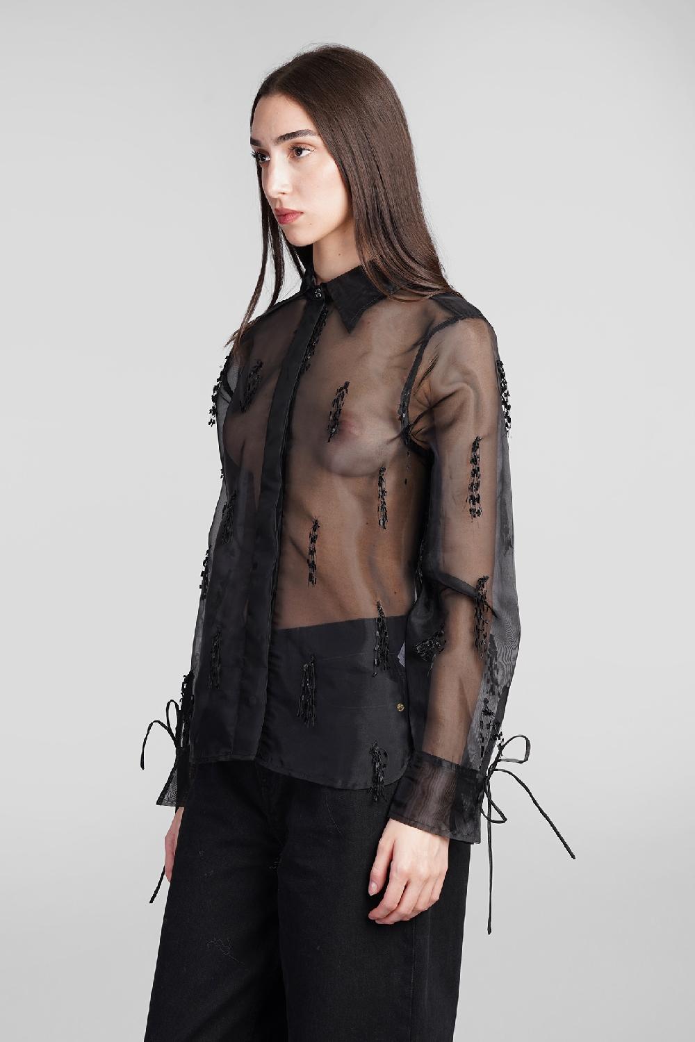 Deliberti Ganni Camicia in poliestere nero cod. 409933 - Deliberti The Luxury Shopping Offerta speciale della fabbrica