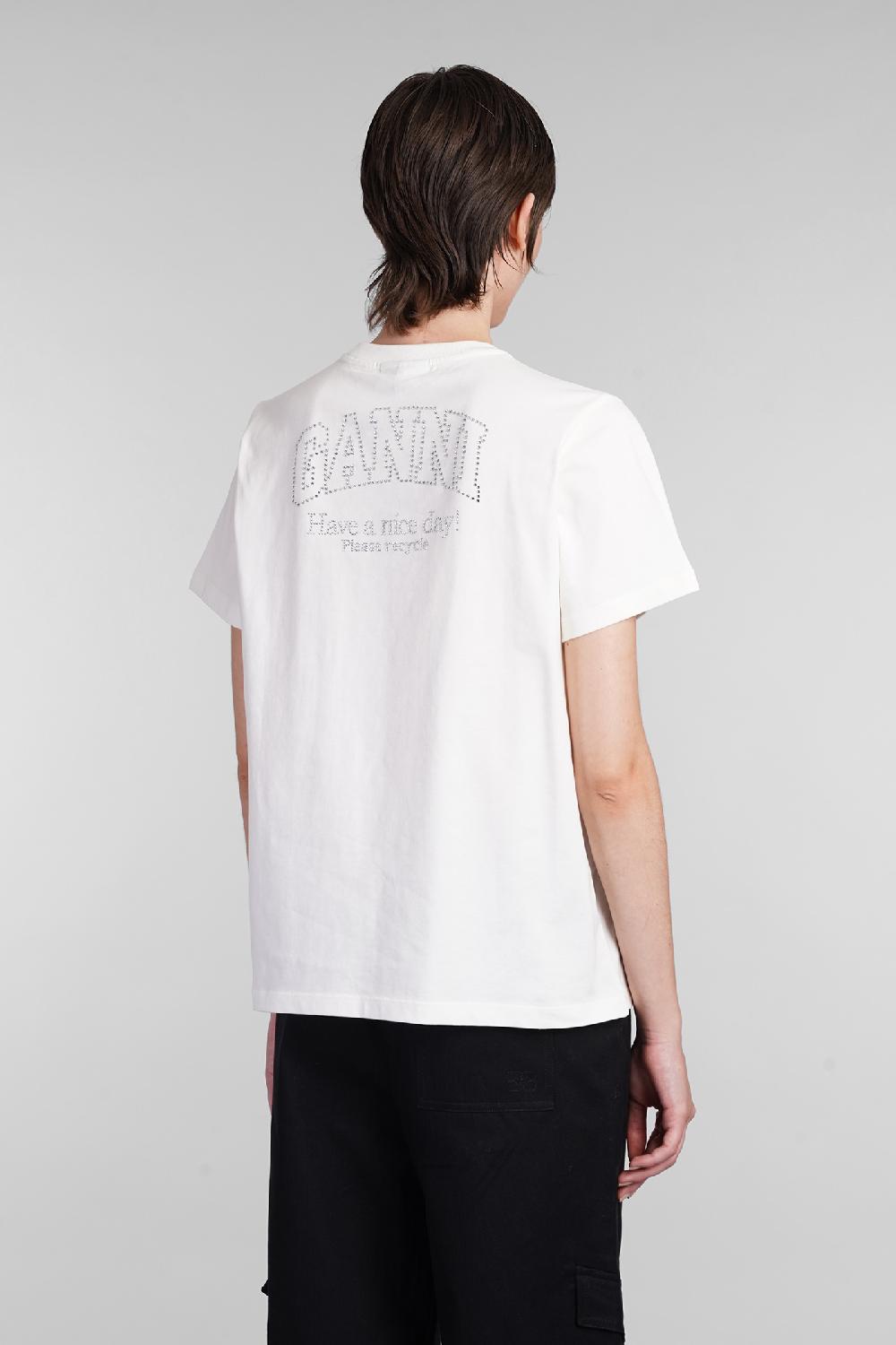 Deliberti Ganni T-shirt in cotone beige cod. 403453 - Deliberti The Luxury Shopping Fino al 55% di sconto