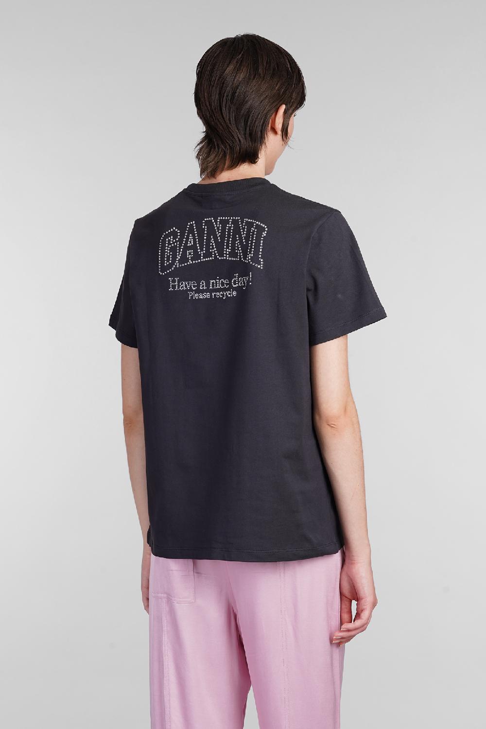 Deliberti Ganni T-shirt in cotone nero cod. 403454 - Deliberti The Luxury Shopping Solo un giorno rimasto
