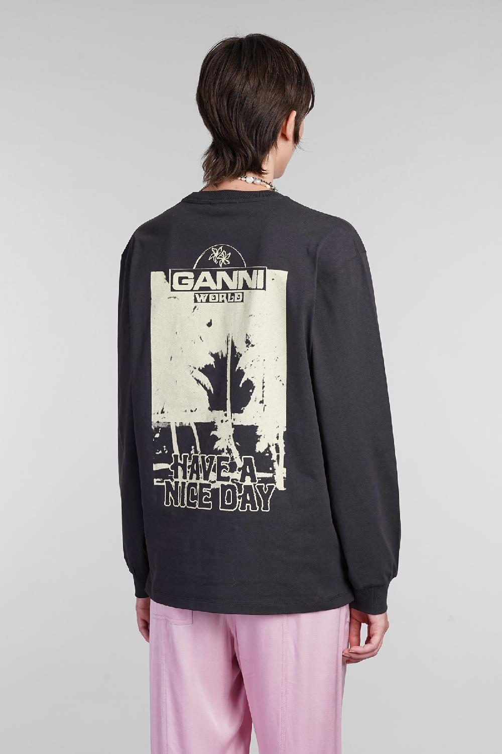 Deliberti Ganni T-shirt in cotone nero cod. 403455 - Deliberti The Luxury Shopping Enormi sconti