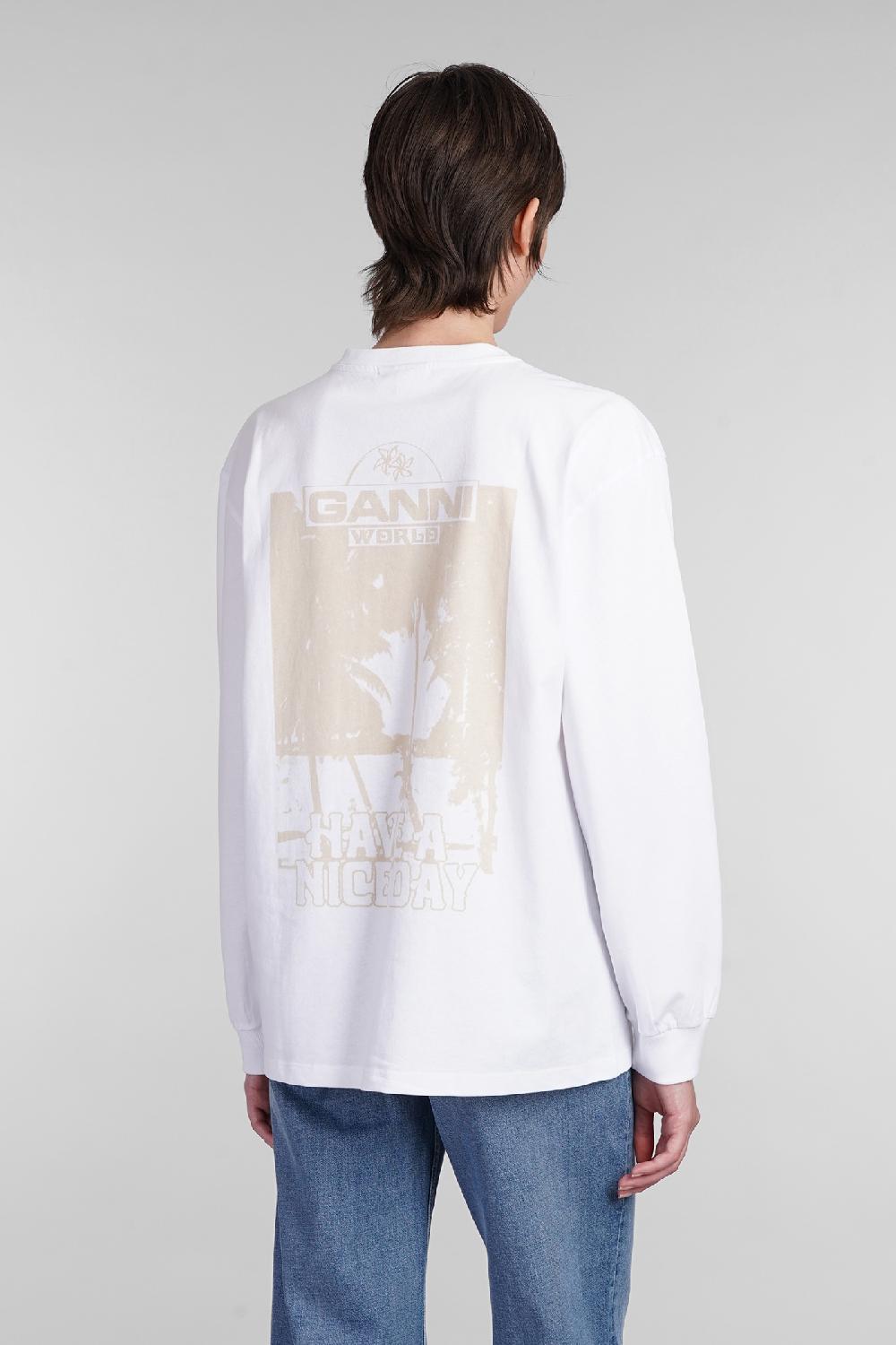 Deliberti Ganni T-shirt in cotone bianco cod. 403456 - Deliberti The Luxury Shopping Trasporto libero internazionale