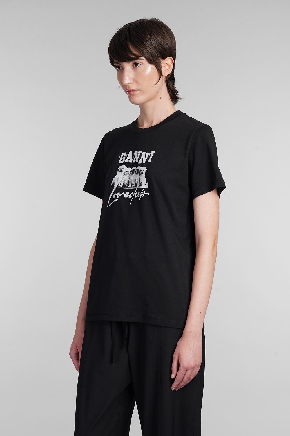 Deliberti Ganni T-shirt in cotone nero cod. 403458 - Deliberti The Luxury Shopping Limitato a 3 giorni