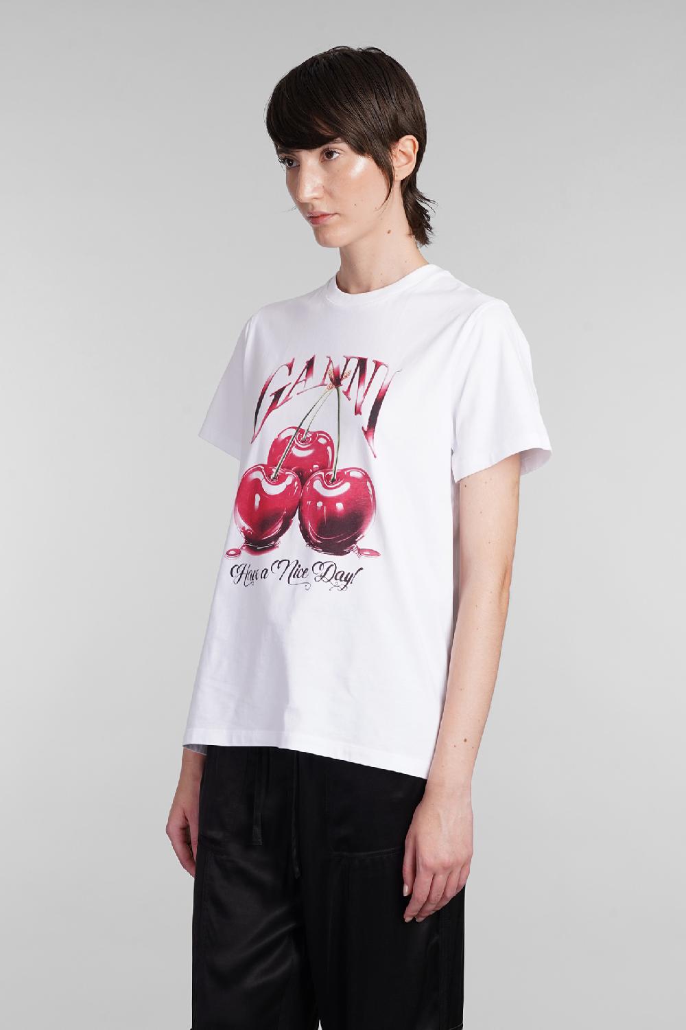 Deliberti Ganni T-shirt in cotone bianco cod. 403422 - Deliberti The Luxury Shopping 2025