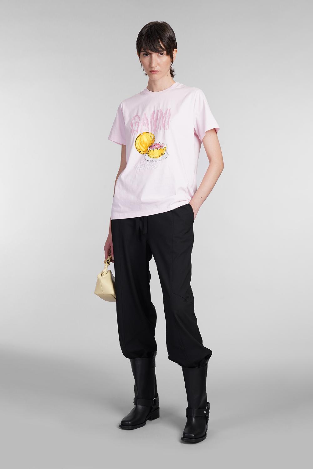 Deliberti Ganni T-shirt in cotone rosa cod. 403423 - Deliberti The Luxury Shopping Italy