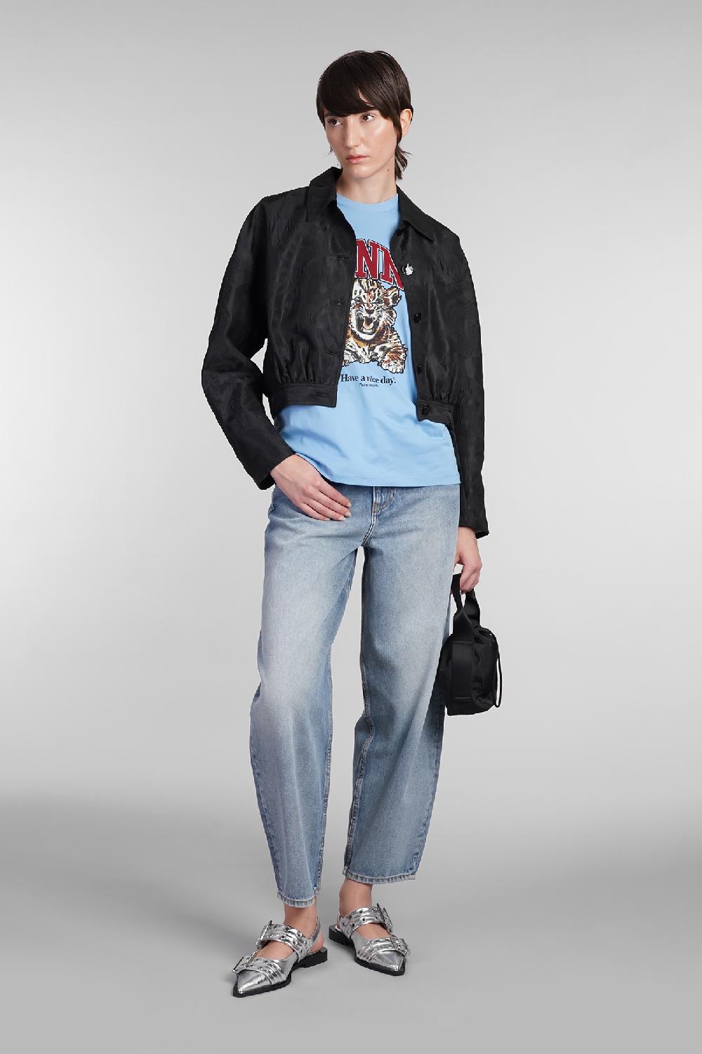 Deliberti Ganni T-shirt in cotone celeste cod. 403424 - Deliberti The Luxury Shopping In Linea