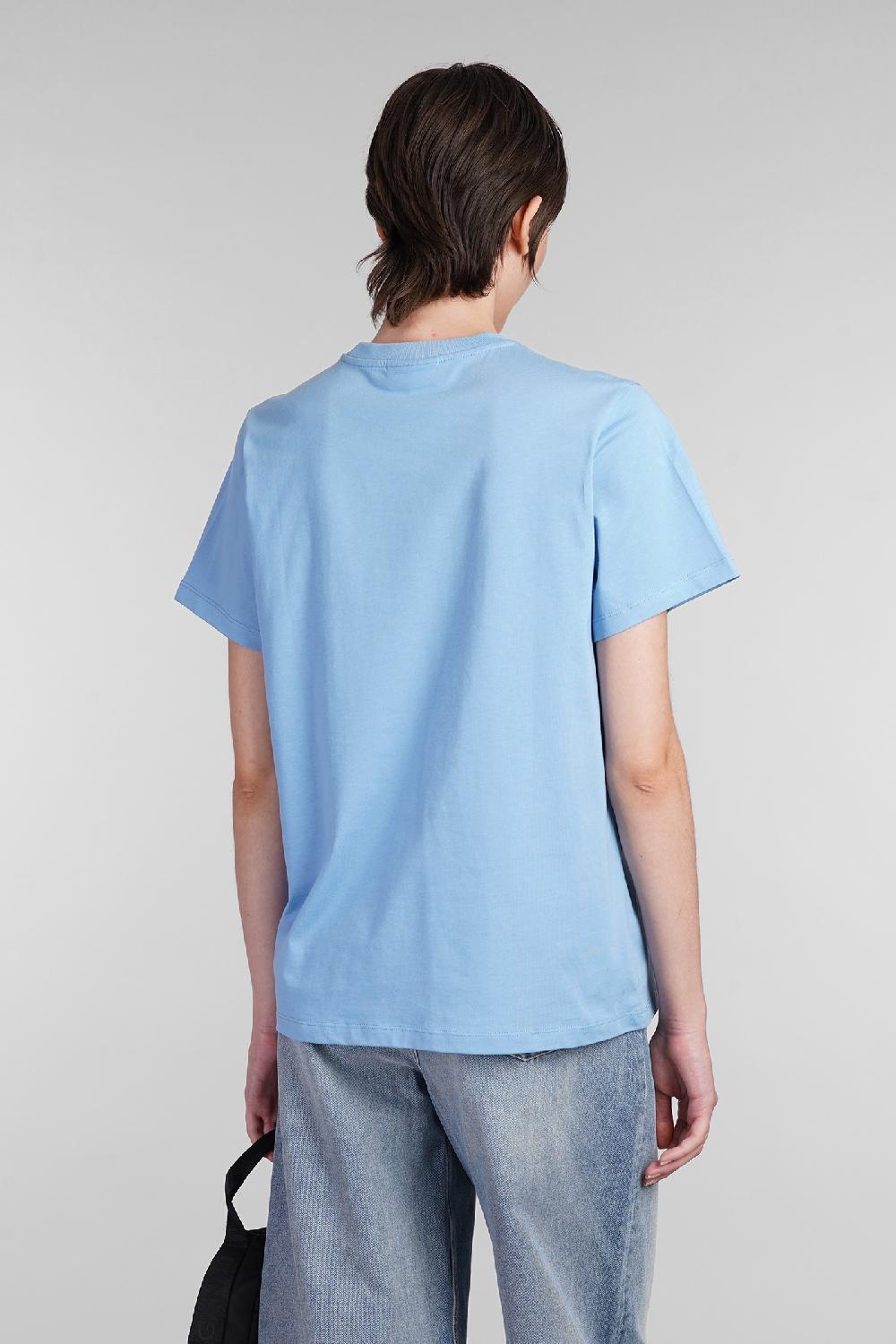 Deliberti Ganni T-shirt in cotone celeste cod. 403424 - Deliberti The Luxury Shopping In Linea