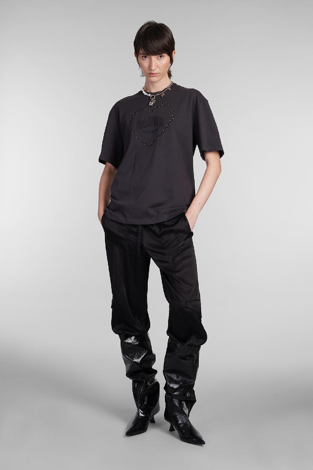 Deliberti Ganni T-shirt in cotone nero cod. 403425 - Deliberti The Luxury Shopping Vendita