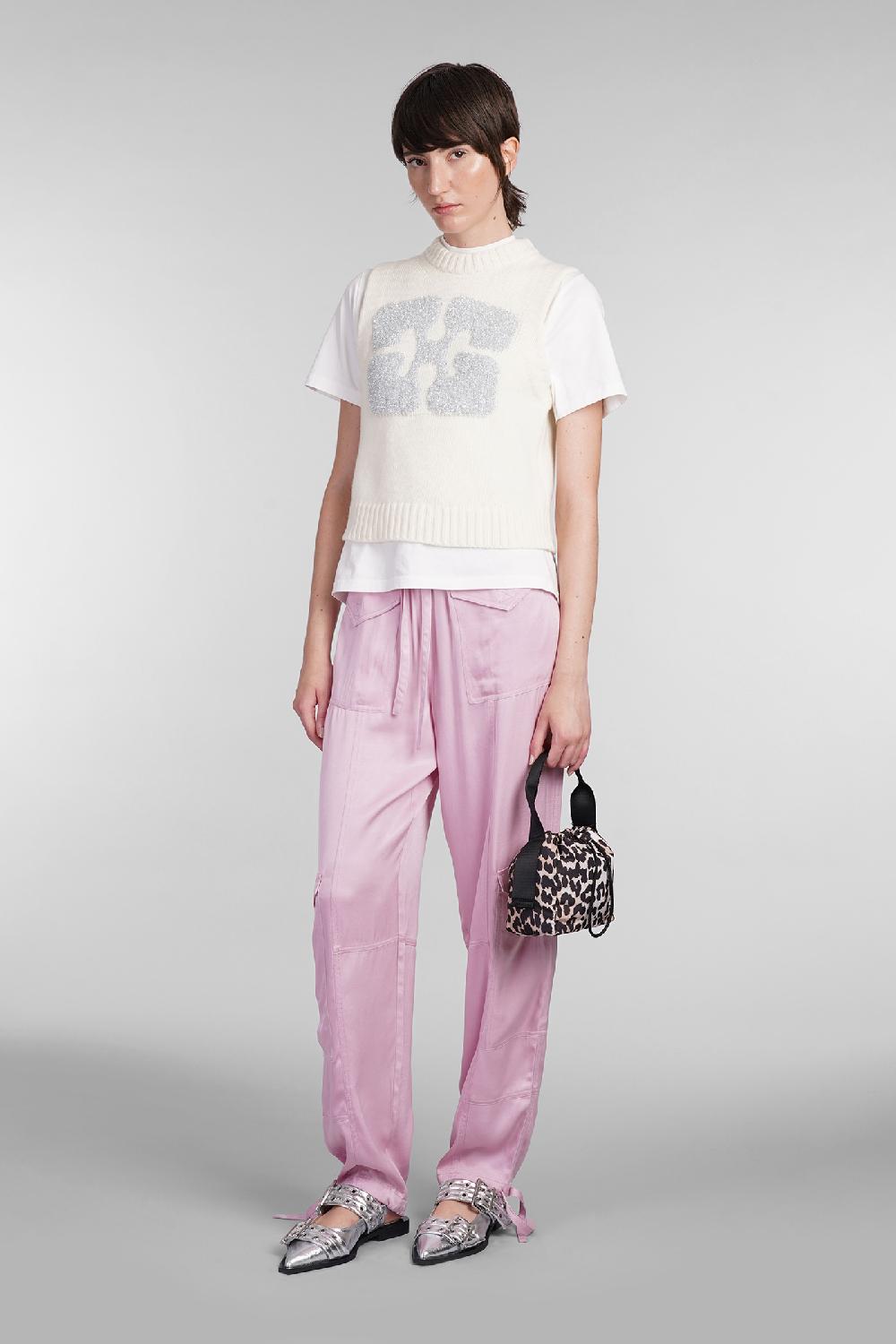 Deliberti Ganni Pantalone in viscosa rosa cod. 403490 - Deliberti The Luxury Shopping Pezzi Unici