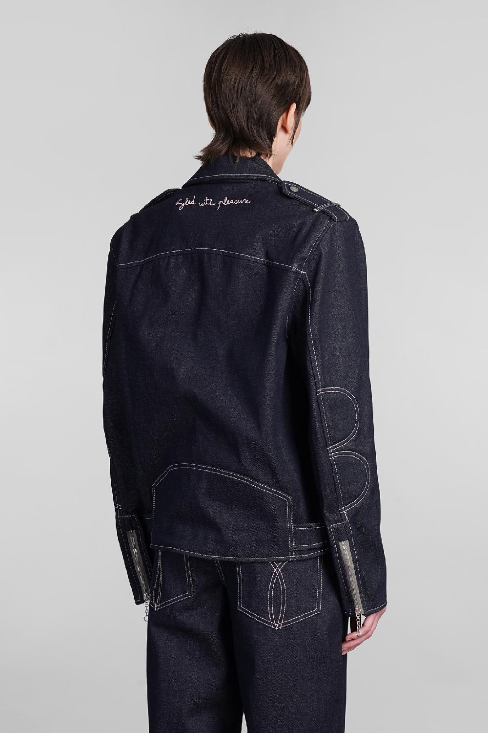 Deliberti Fiorucci Giacca biker in cotone blu cod. 401885 - Deliberti The Luxury Shopping Soddisfazione Garantita