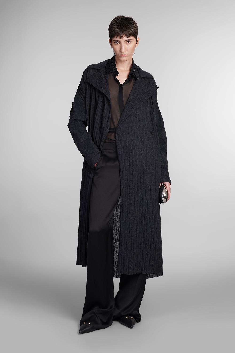 Deliberti Giorgio Armani Trench in lana grigia cod. 403592 - Deliberti The Luxury Shopping Consegna Veloce