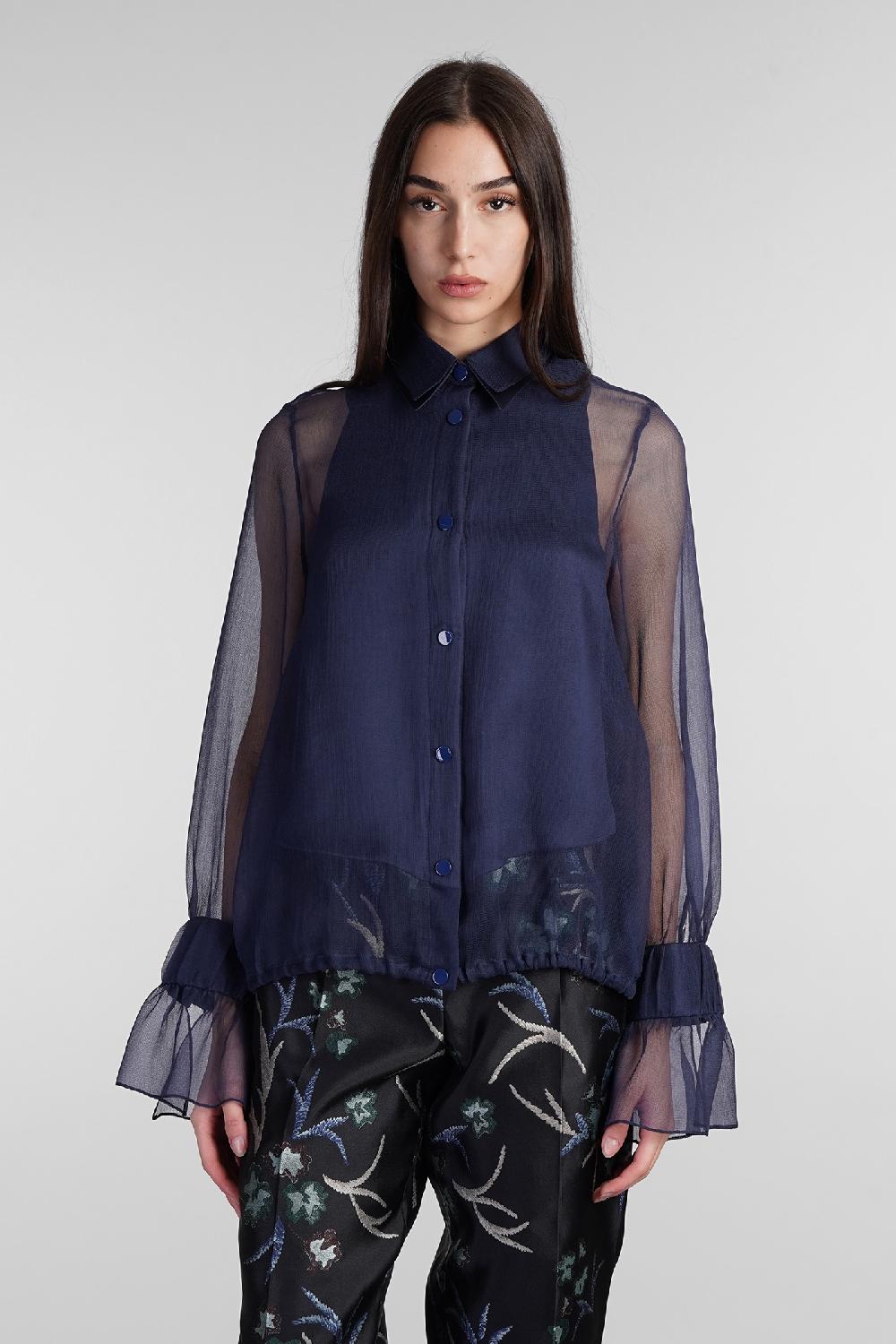 Deliberti Giorgio Armani Camicia in seta blu cod. 407683 - Deliberti The Luxury Shopping