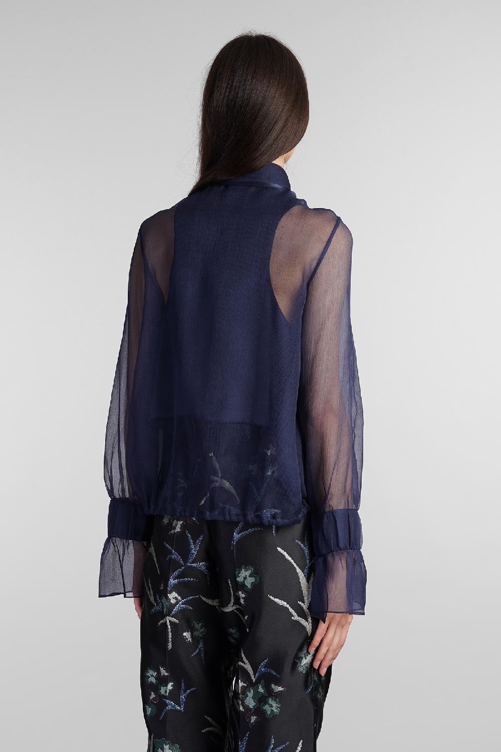 Deliberti Giorgio Armani Camicia in seta blu cod. 407683 - Deliberti The Luxury Shopping Sottocosto