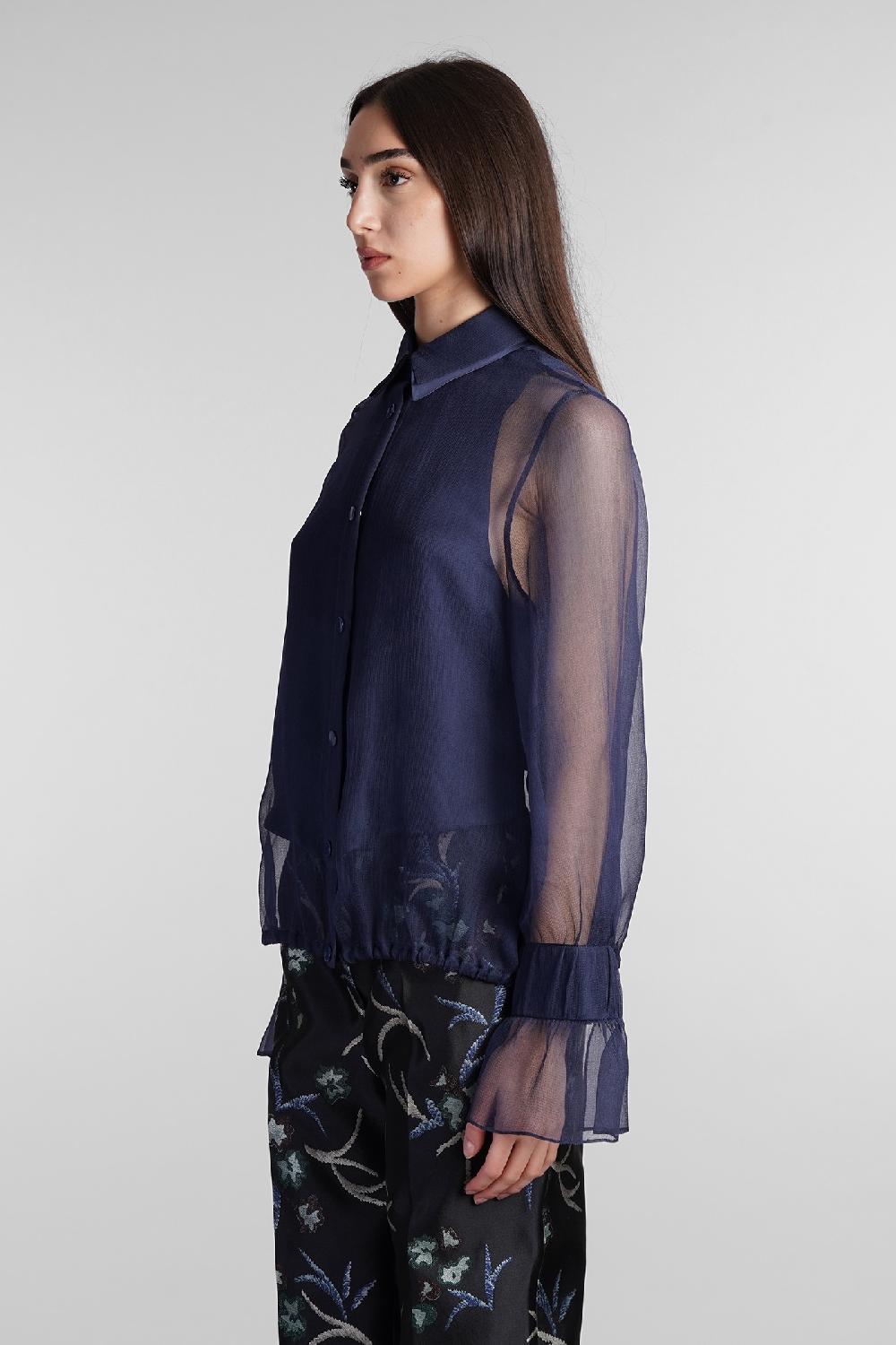 Deliberti Giorgio Armani Camicia in seta blu cod. 407683 - Deliberti The Luxury Shopping Sottocosto