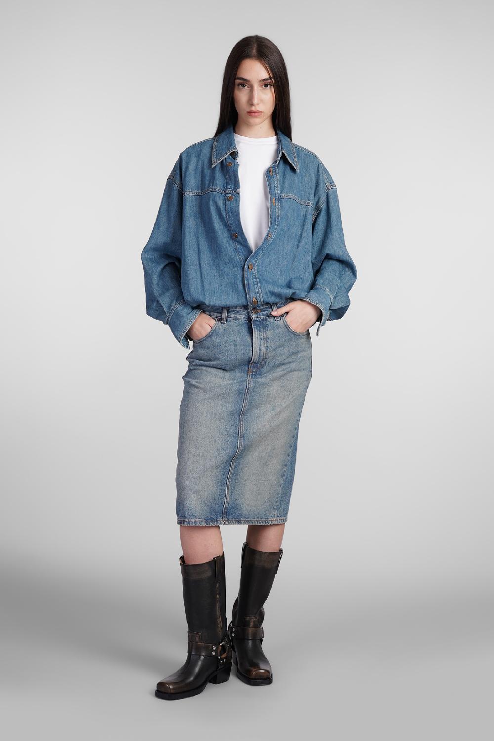 Deliberti Haikure Abito joelle in cotone blu cod. 403621 - Deliberti The Luxury Shopping Smaltimento dello stoccaggio