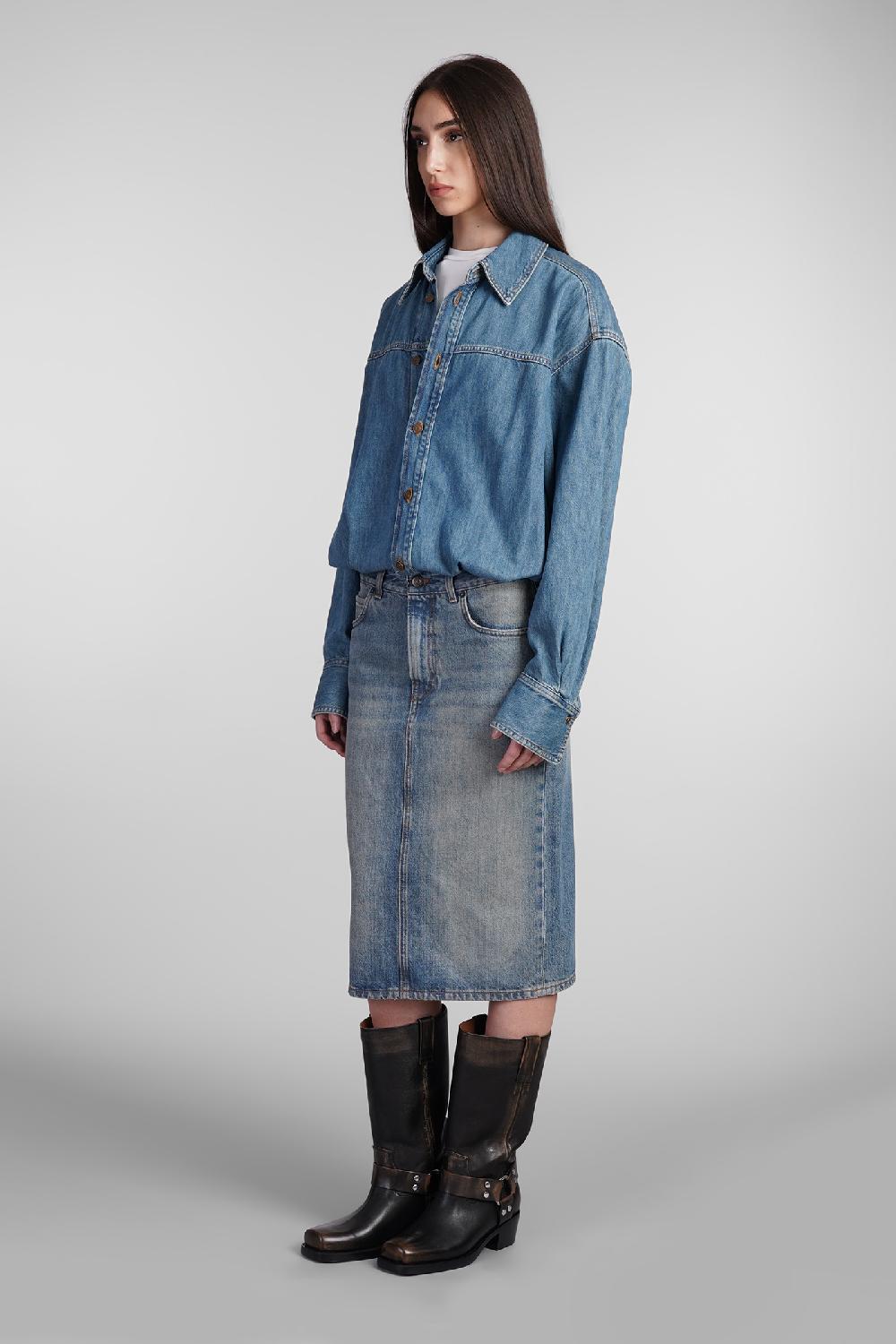 Deliberti Haikure Abito joelle in cotone blu cod. 403621 - Deliberti The Luxury Shopping Smaltimento dello stoccaggio