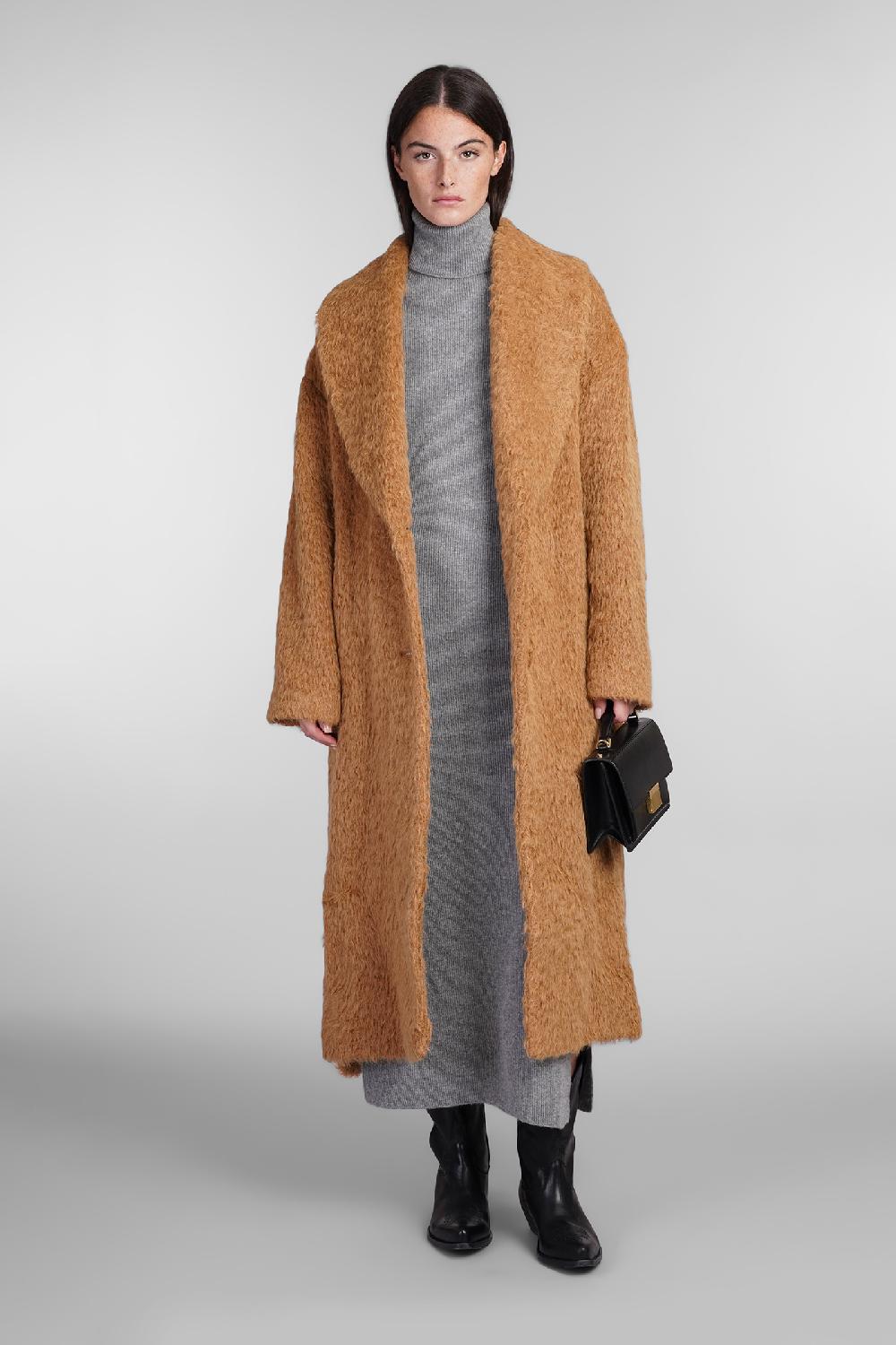 Deliberti Golden Goose Deluxe Brand Cappotto in lana cuoio naturale cod. 404851 - Deliberti The Luxury Shopping Fino al 55% di sconto