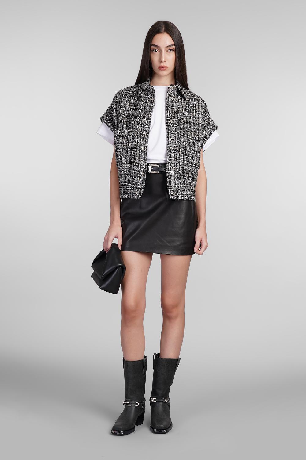 Deliberti Iro Gonna eliou in pelle nera cod. 407116 - Deliberti The Luxury Shopping Outlet