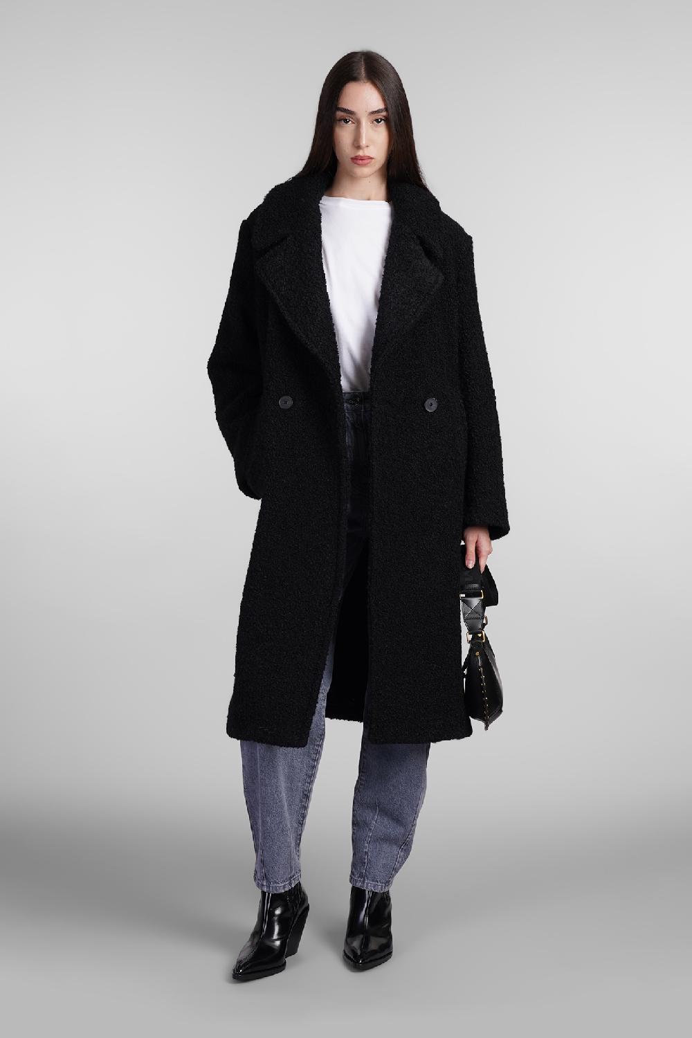 Deliberti Iro Cappotto azelia in lana nera cod. 407118 - Deliberti The Luxury Shopping Saldi