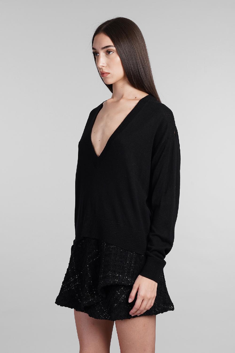 Deliberti Iro Maglia leya in seta nera cod. 407083 - Deliberti The Luxury Shopping Sconto di tempo limitato