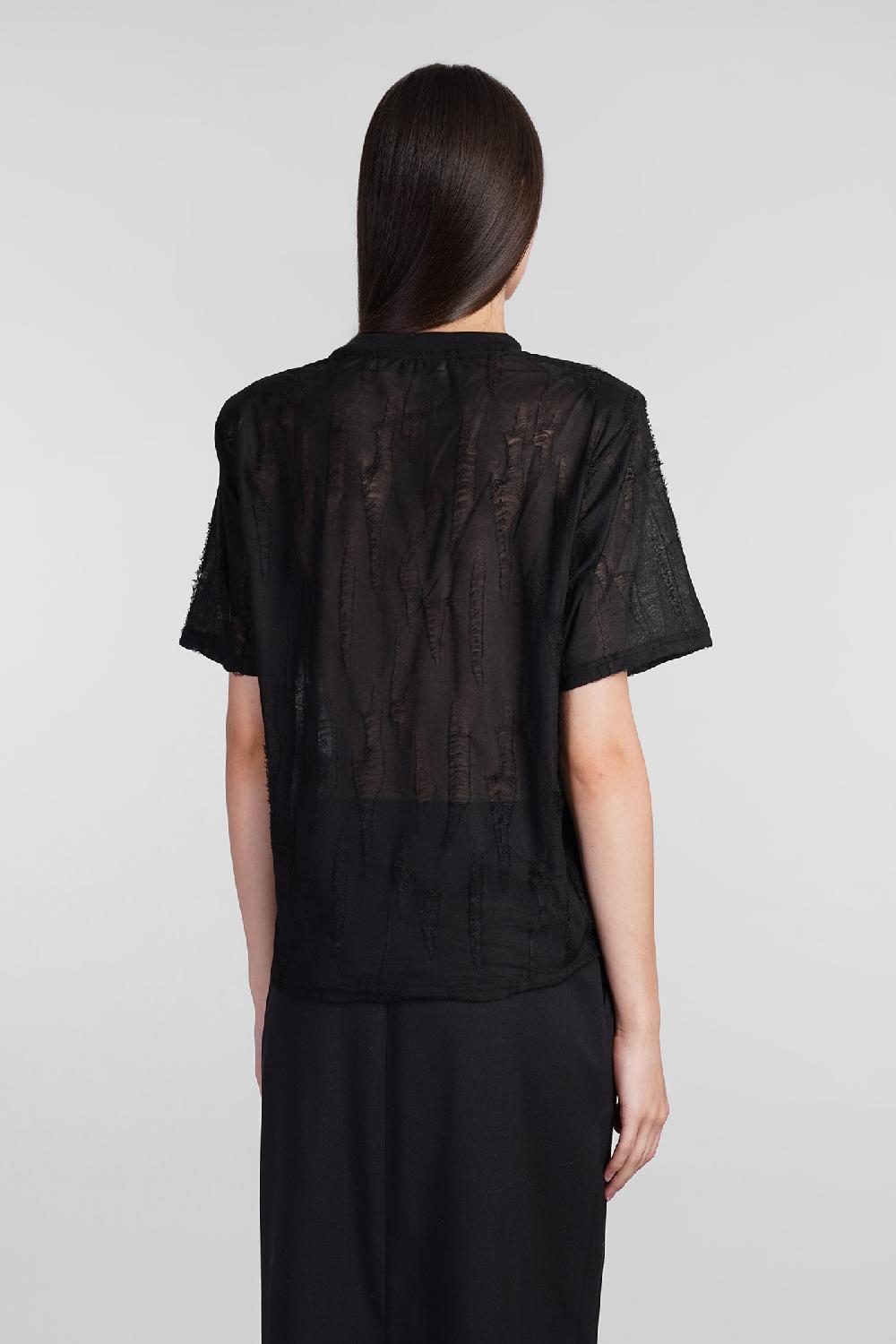 Deliberti Iro Topwear hisore in poliestere nero cod. 407090 - Deliberti The Luxury Shopping Fornitura limitata