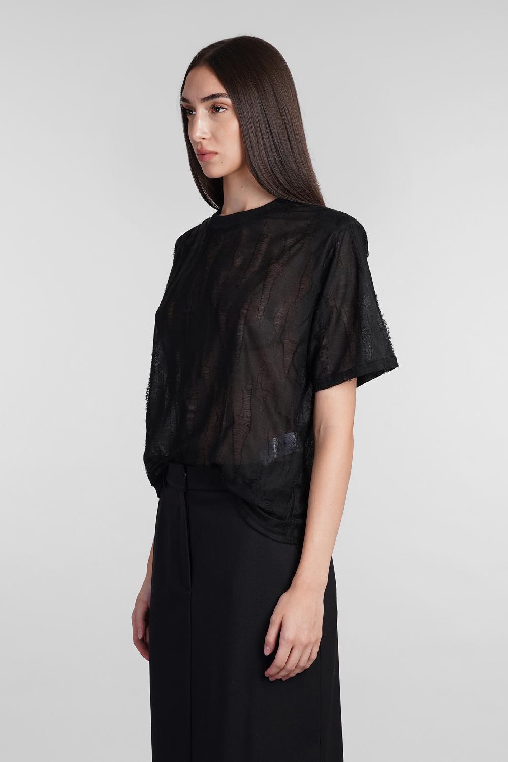 Deliberti Iro Topwear hisore in poliestere nero cod. 407090 - Deliberti The Luxury Shopping Fornitura limitata
