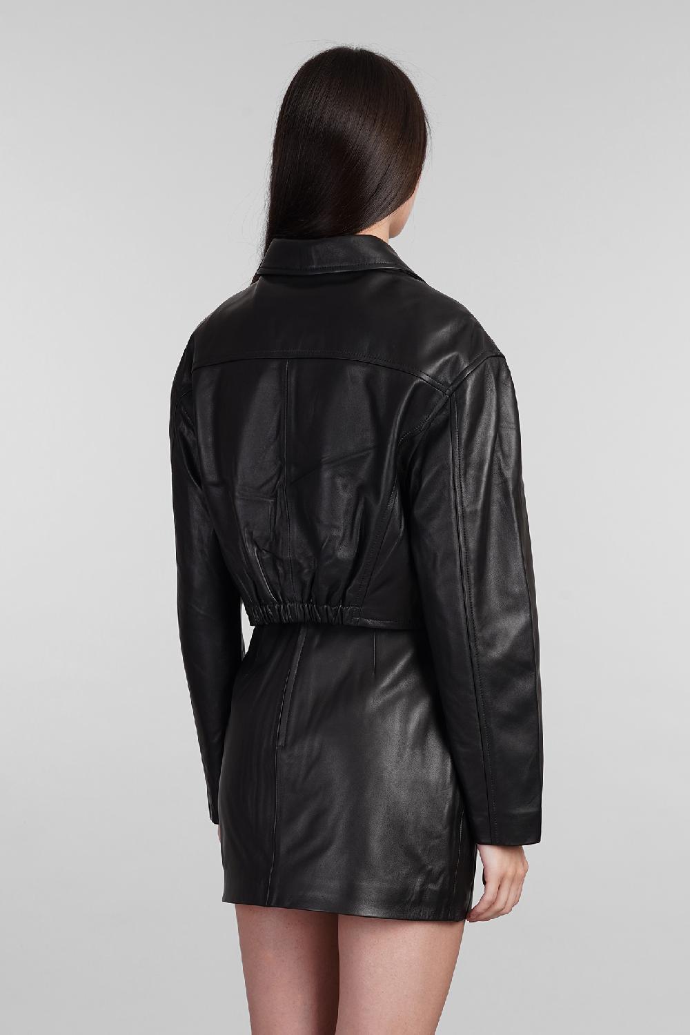 Deliberti Iro Giacca biker castilli in pelle nera cod. 407093 - Deliberti The Luxury Shopping Vendite stagionali