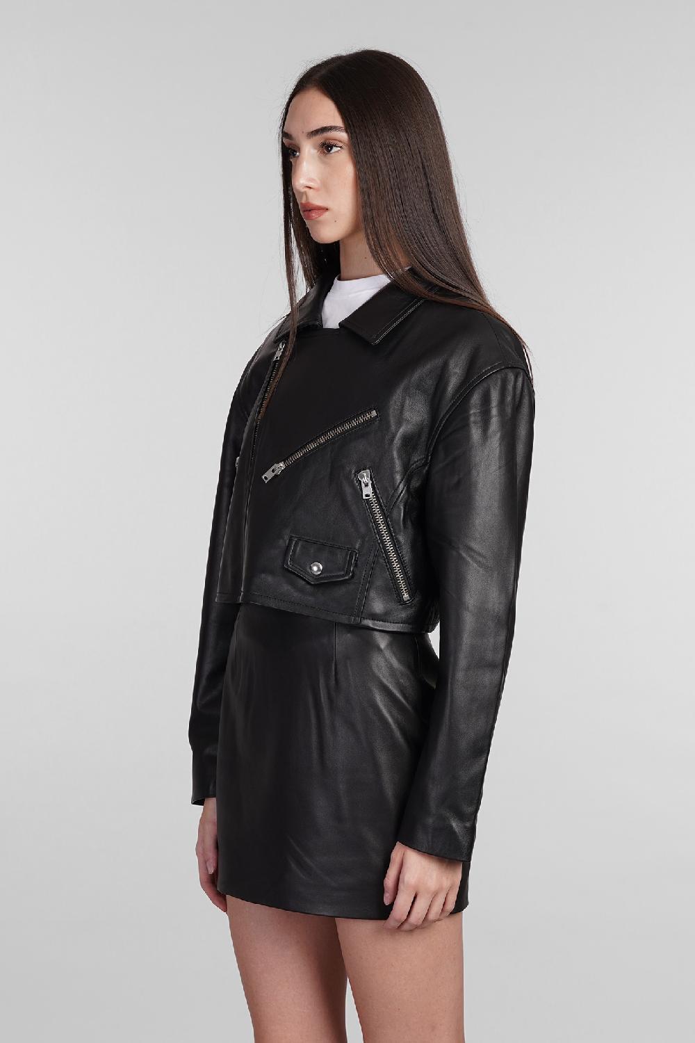 Deliberti Iro Giacca biker castilli in pelle nera cod. 407093 - Deliberti The Luxury Shopping Vendite stagionali