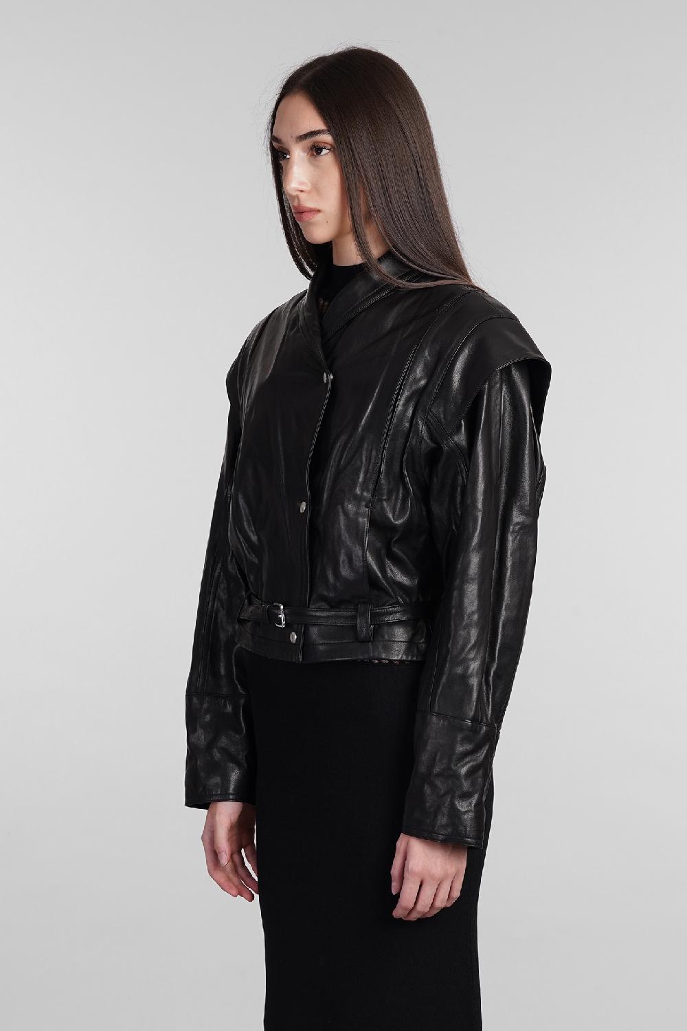 Deliberti Iro Giacca biker yukito in pelle nera cod. 407096 - Deliberti The Luxury Shopping Offerta natalizia