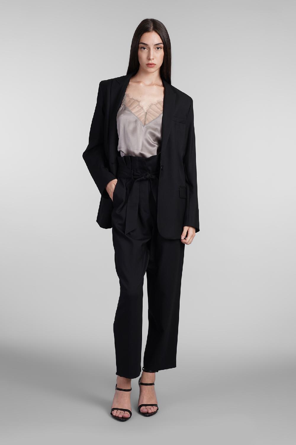Deliberti Iro Pantalone arrison in lana nera cod. 407105 - Deliberti The Luxury Shopping Latest fashion