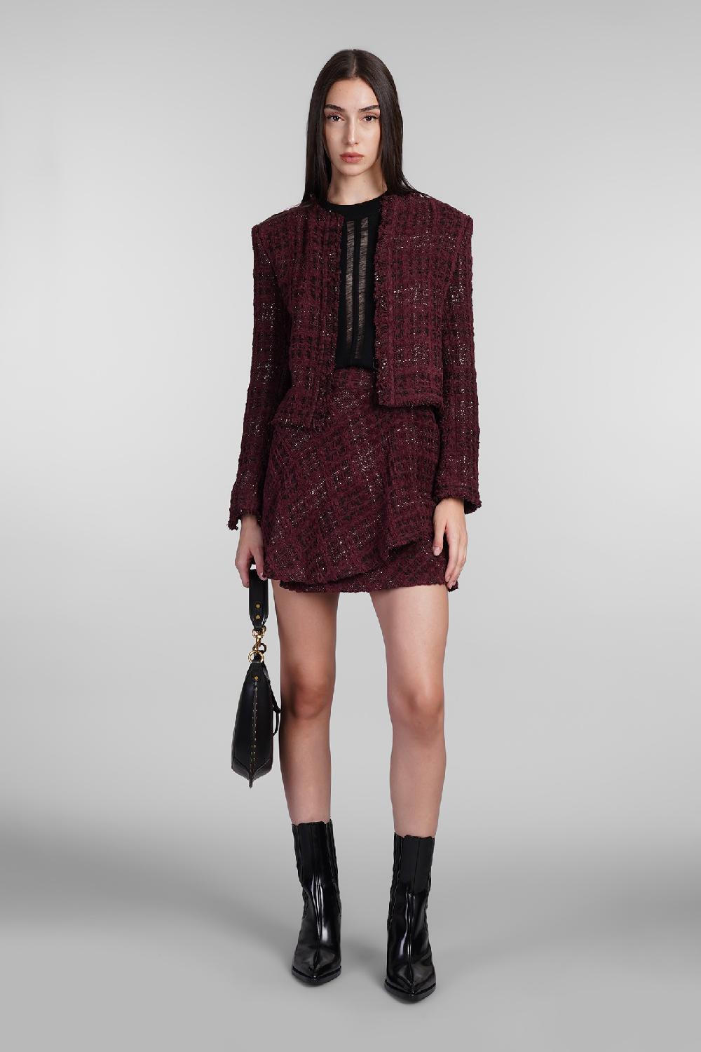 Deliberti Iro Gonna solfin in cotone bordeaux cod. 407108 - Deliberti The Luxury Shopping Offerte esclusive