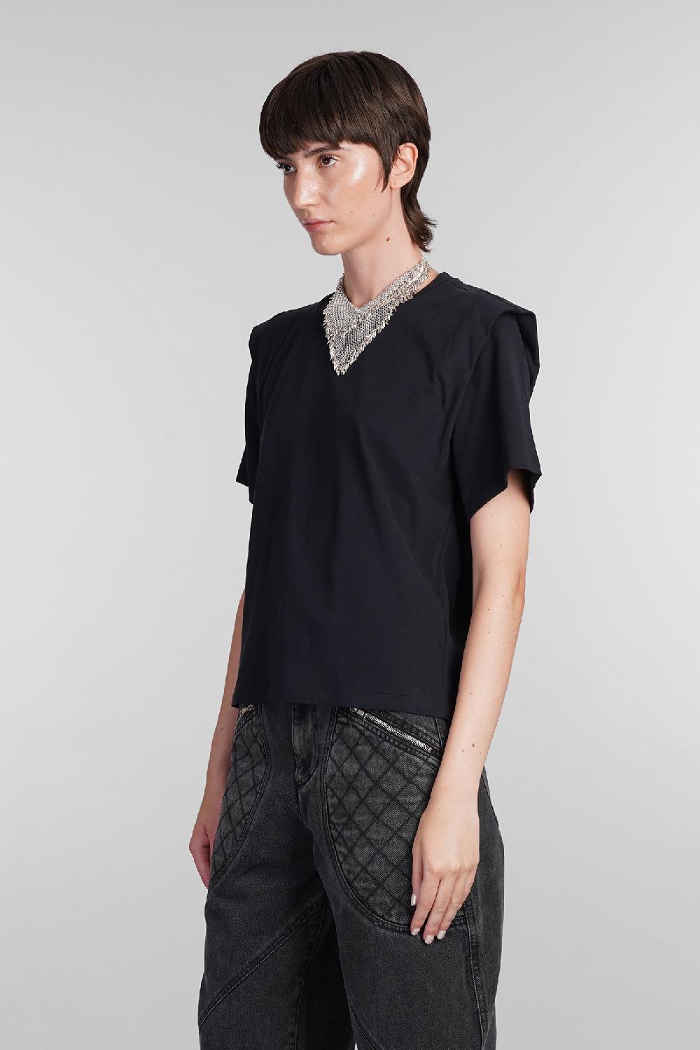 Deliberti Isabel Marant T-shirt zelitos in cotone nero cod. 366156 - Deliberti The Luxury Shopping Fino al 50% di sconto
