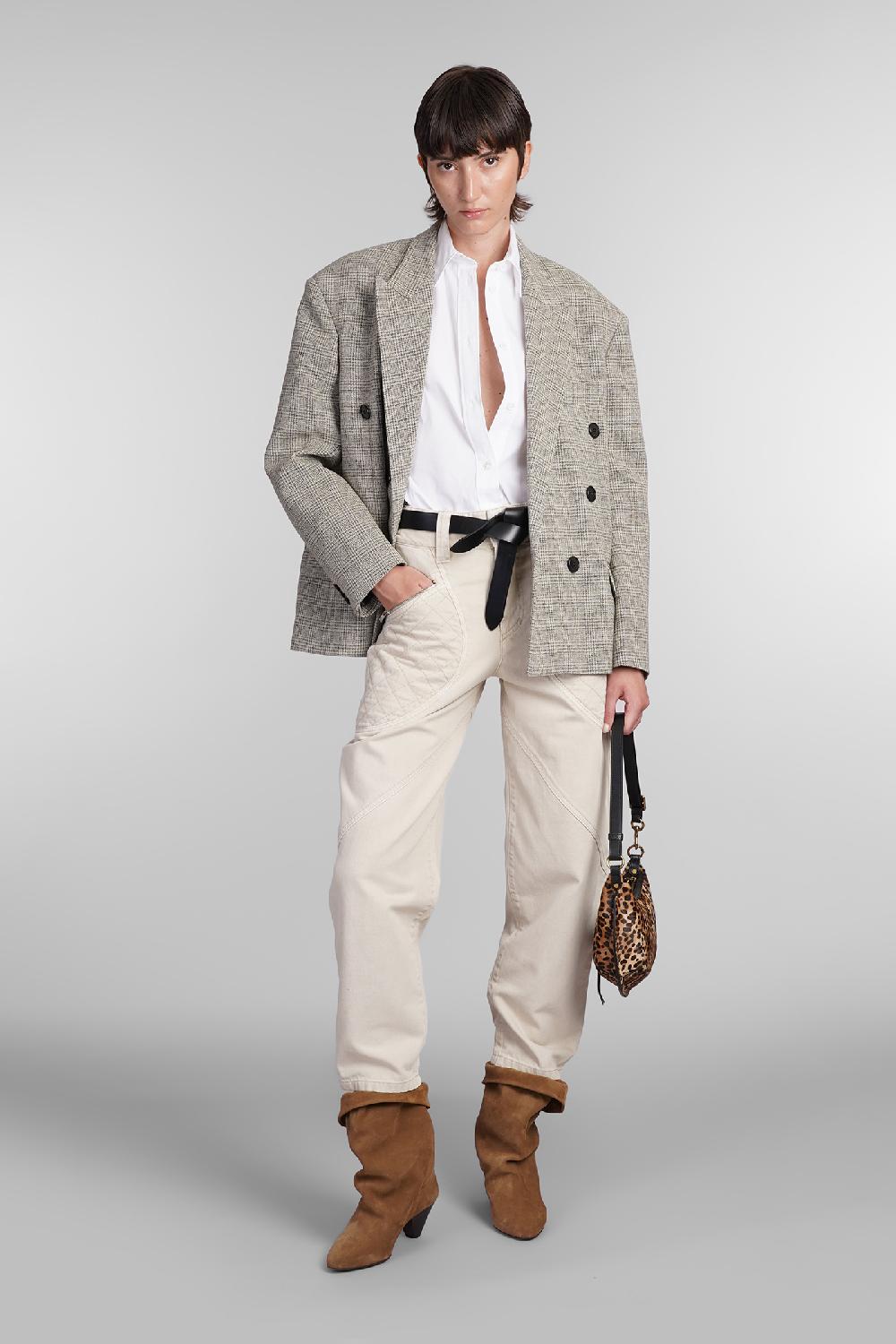 Deliberti Isabel Marant Jeans catarina in cotone beige cod. 405217 - Deliberti The Luxury Shopping Esporta salva