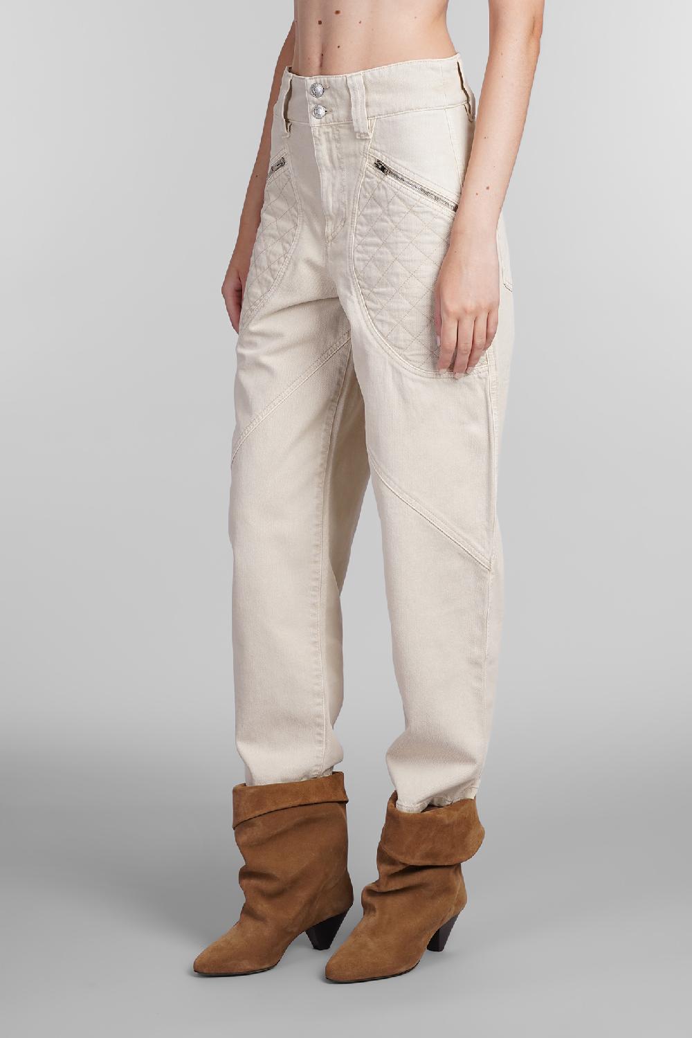 Deliberti Isabel Marant Jeans catarina in cotone beige cod. 405217 - Deliberti The Luxury Shopping Esporta salva