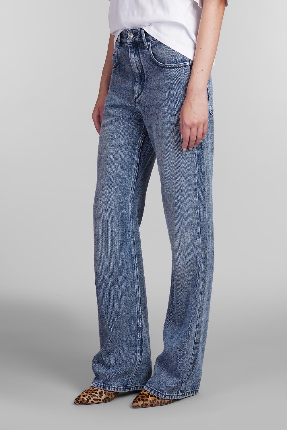 Deliberti Isabel Marant Jeans belvira in cotone blu cod. 405219 - Deliberti The Luxury Shopping In vendita