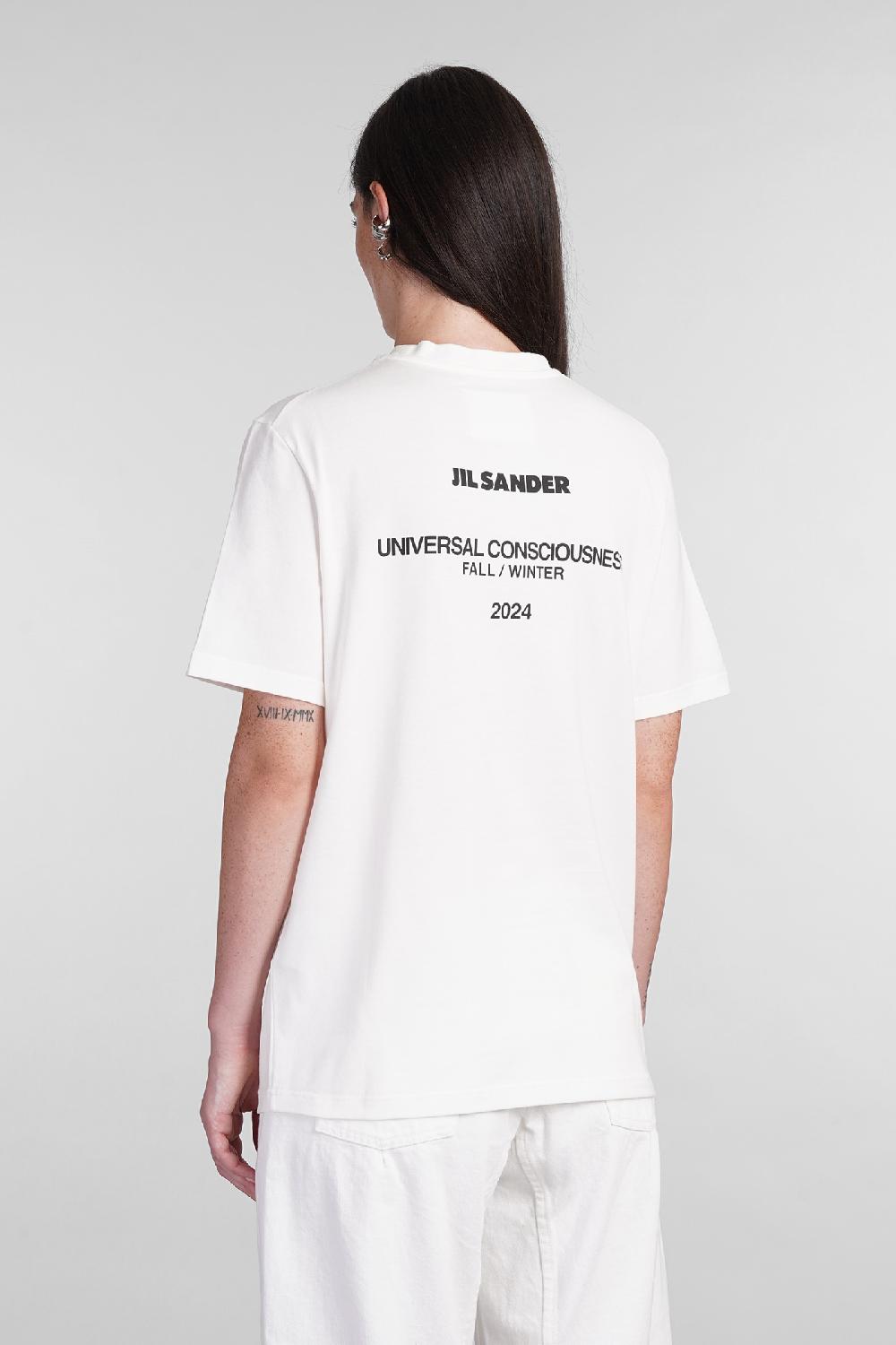 Deliberti Jil Sander T-shirt in cotone bianco cod. 404777 - Deliberti The Luxury Shopping Sconto di tempo limitato