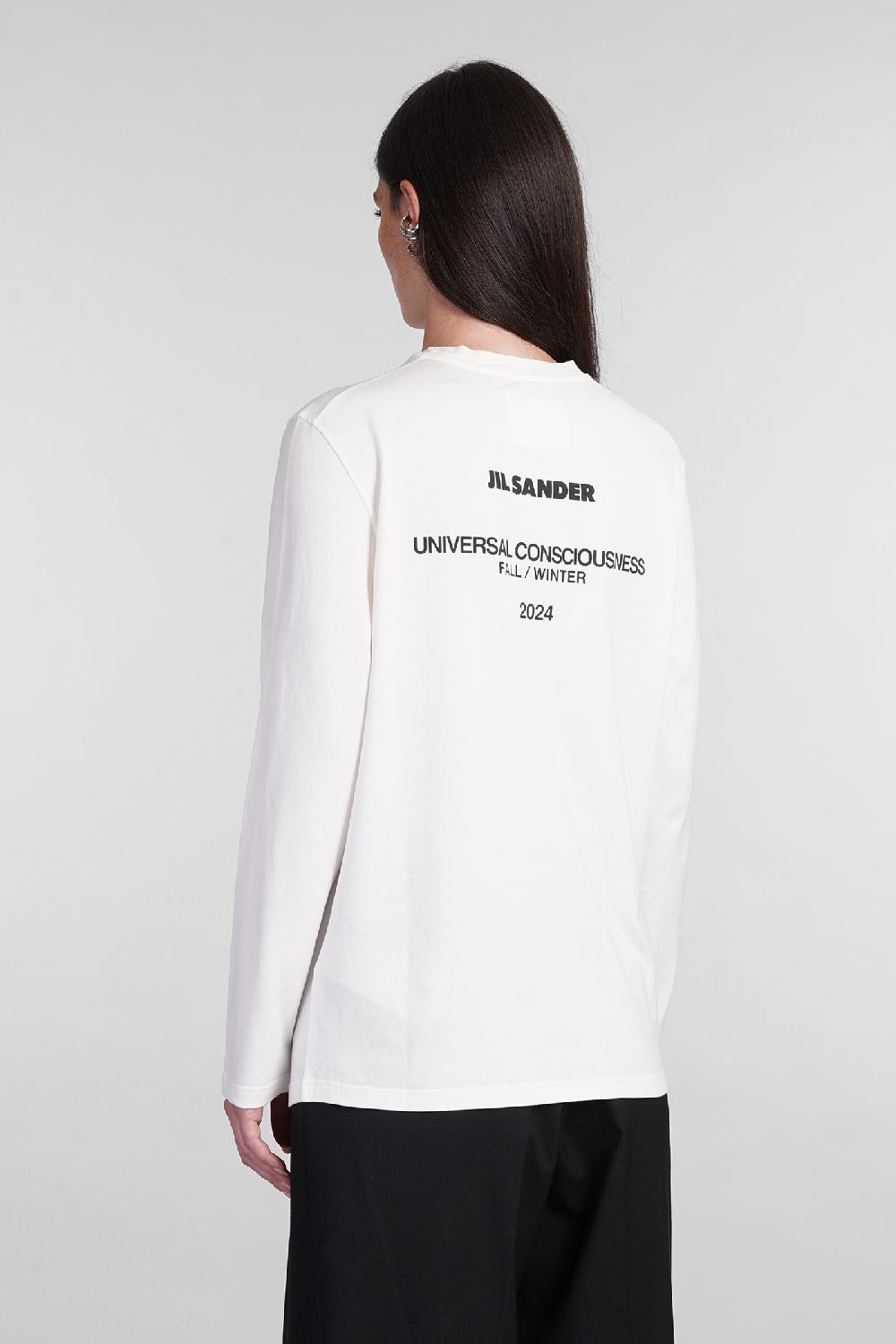 Deliberti Jil Sander T-shirt in cotone bianco cod. 404779 - Deliberti The Luxury Shopping Prezzo di fabbrica