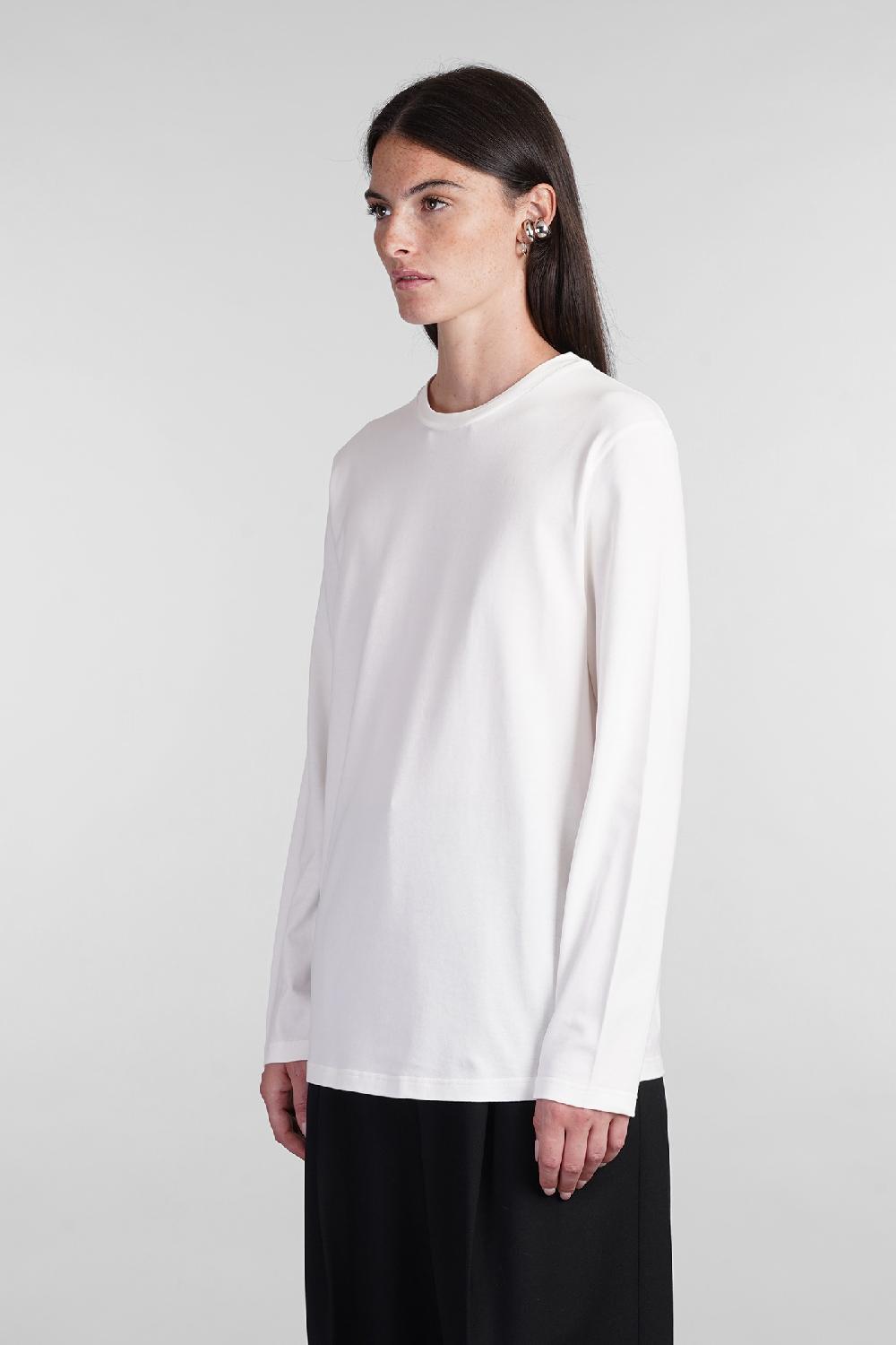Deliberti Jil Sander T-shirt in cotone bianco cod. 404779 - Deliberti The Luxury Shopping Prezzo di fabbrica