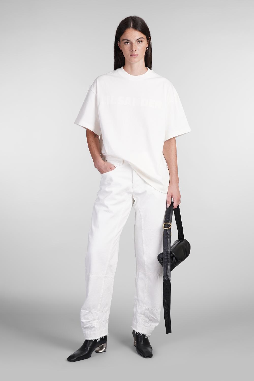 Deliberti Jil Sander T-shirt in cotone bianco cod. 404722 - Deliberti The Luxury Shopping Offerta speciale