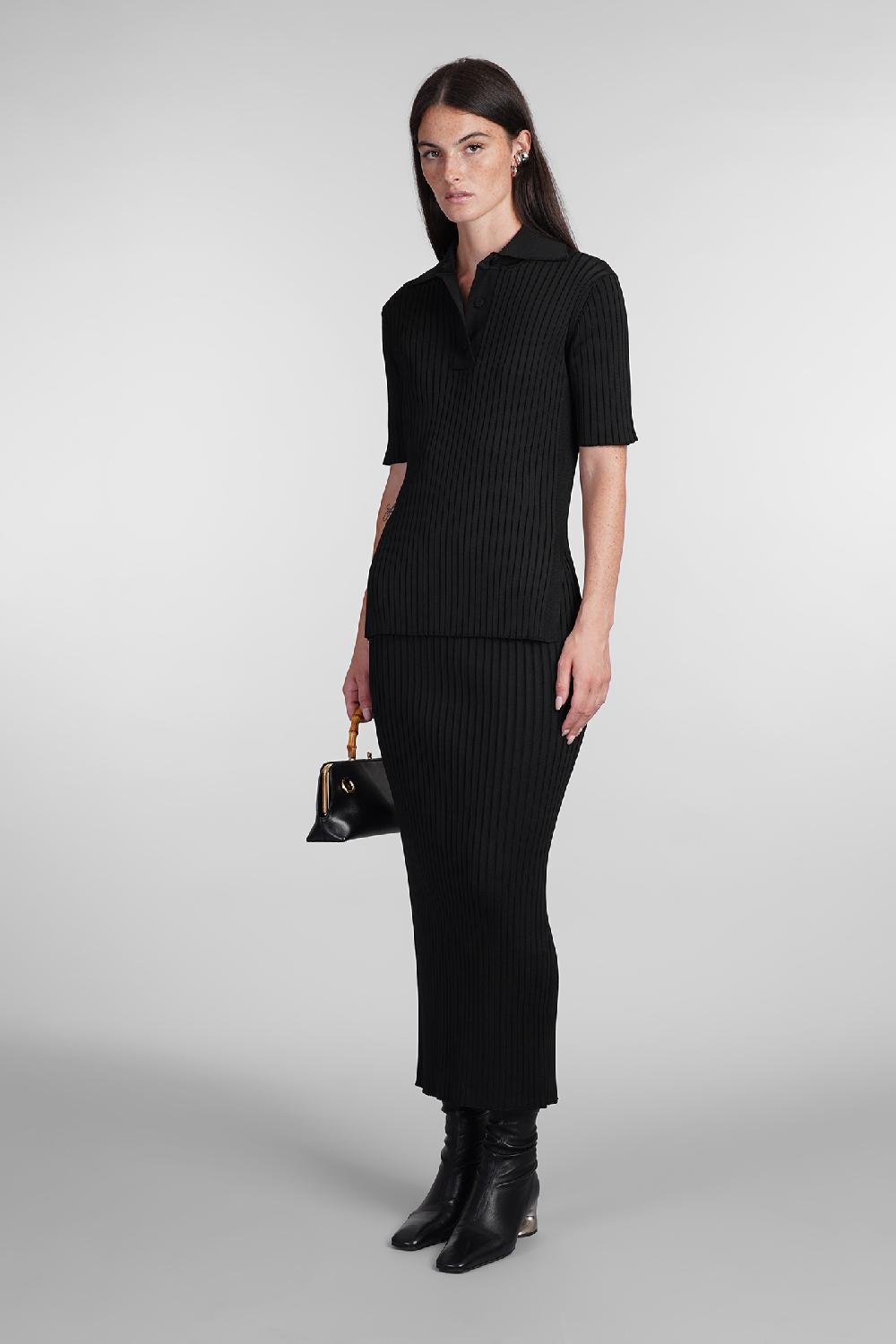 Deliberti Jil Sander Polo in viscosa nera cod. 404780 - Deliberti The Luxury Shopping Comprare a buon mercato